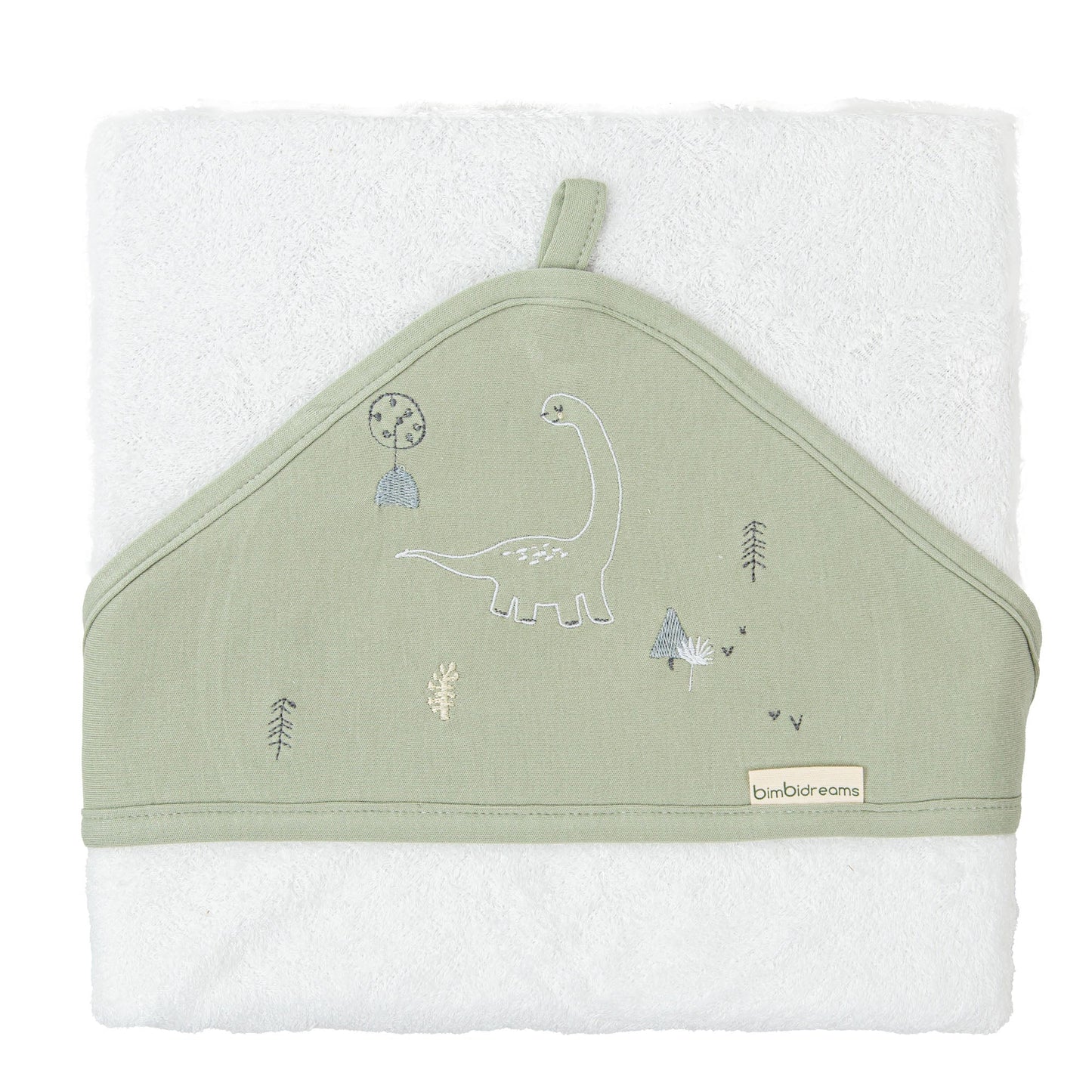 Capa de baño bebé Trex Blanco Verde 100X100