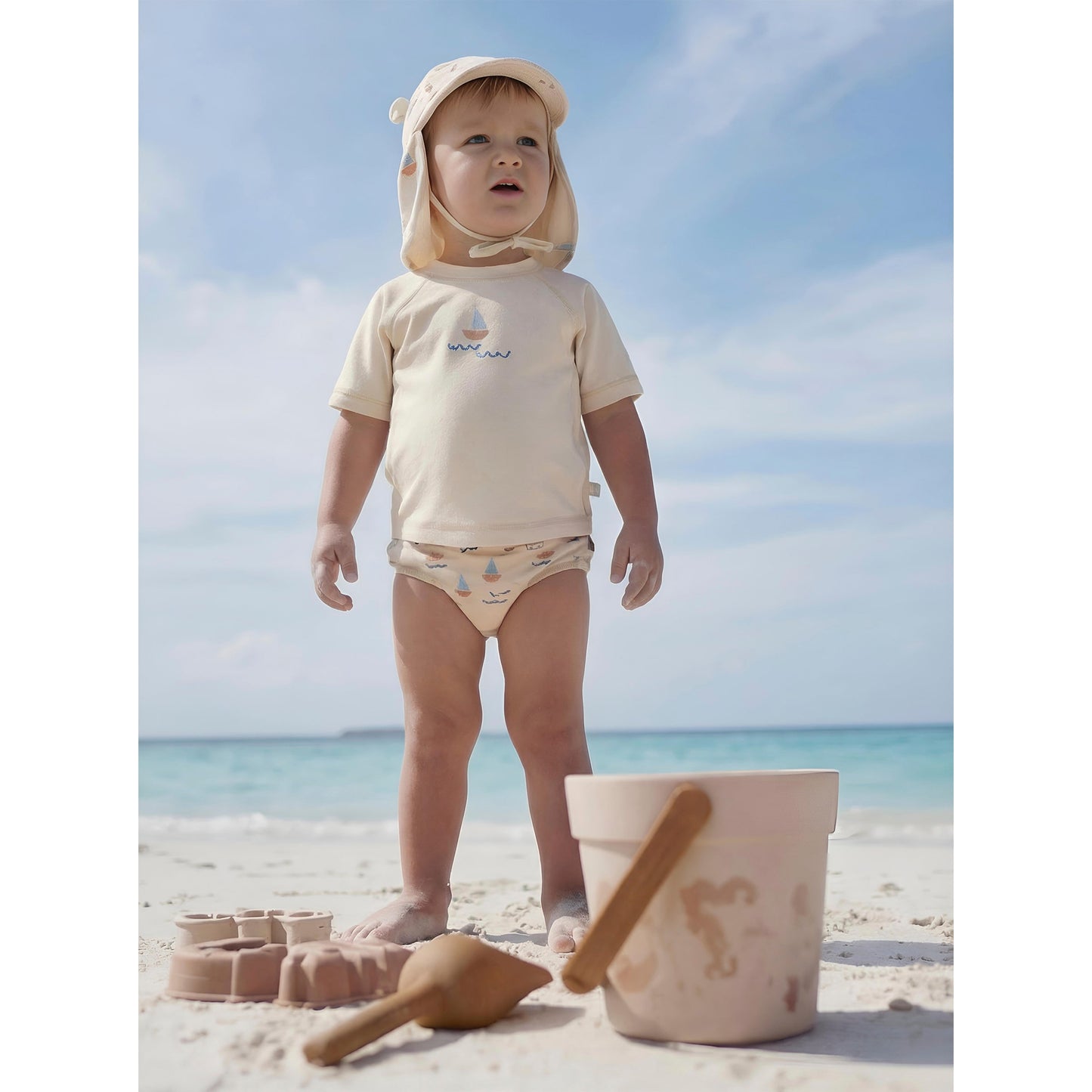Bañador pañal Calypso Blanco Azul 6-12m