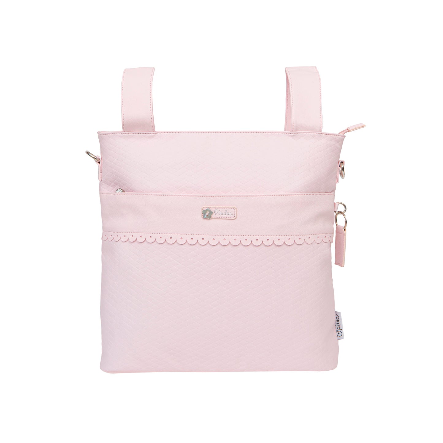 Bolso pañalera talega con cambiador Rombos Rosa 35x36x10 bimbidreams ropa para bebé niño niña accesorios gnomo kids bogotá colombia