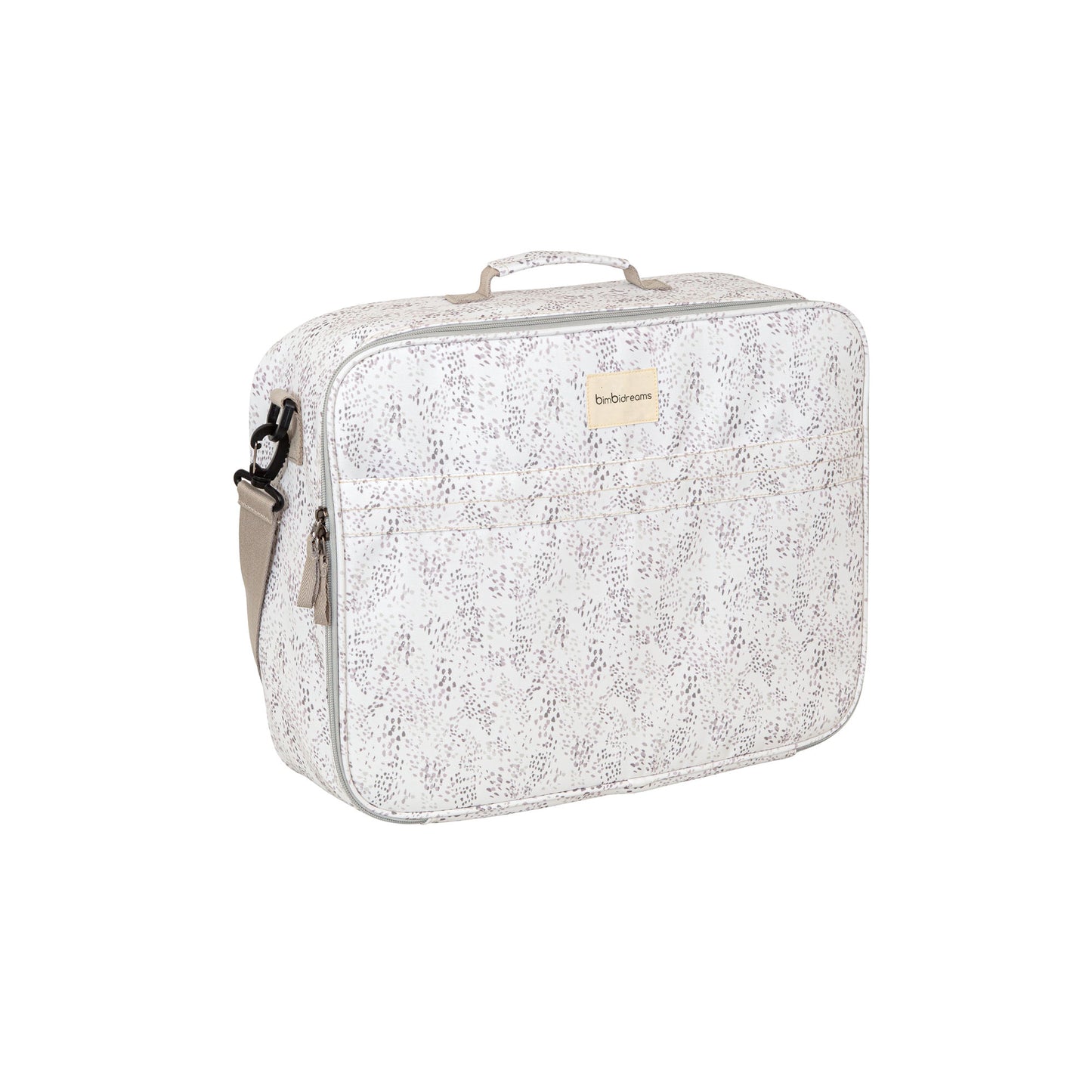 Maleta pañalera con cambiador Dots Blanco/Lino 45x36x18 bimbidreams ropa para bebé niño niña accesorios gnomo kids bogotá colombia