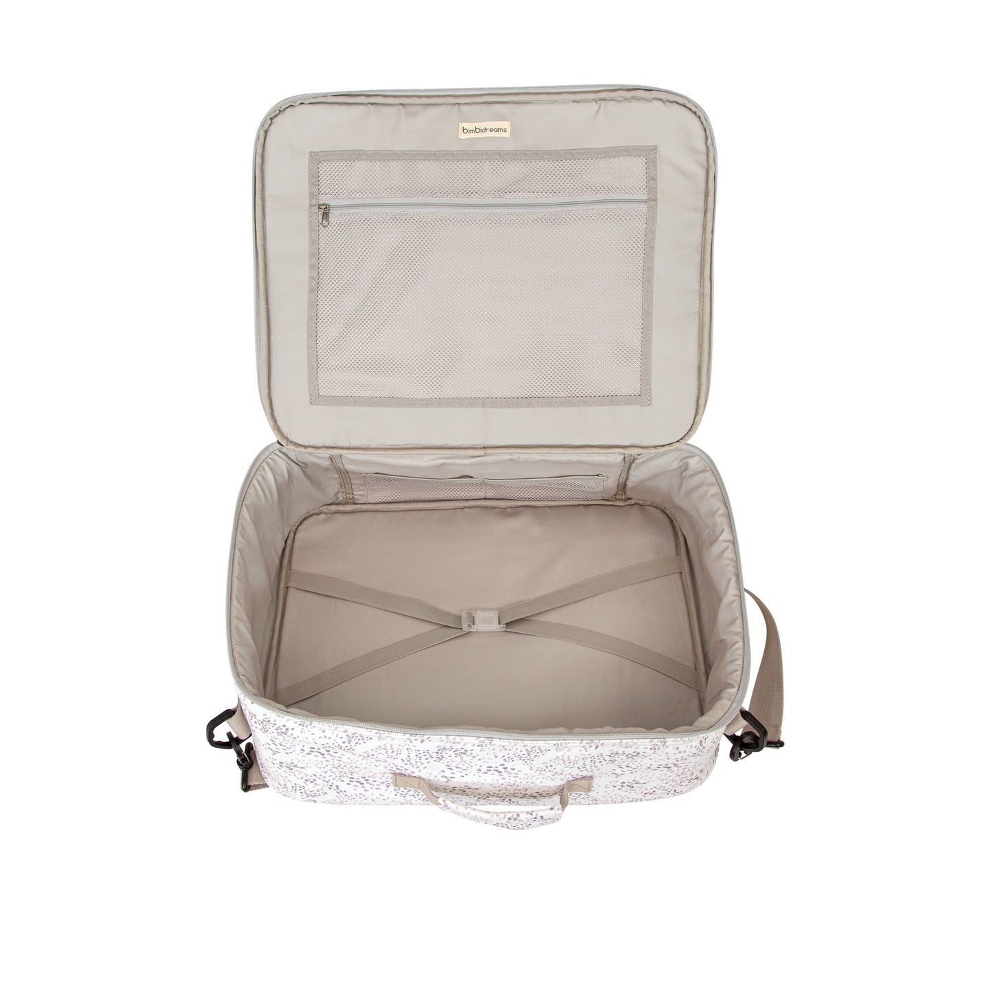 Maleta pañalera con cambiador Dots Blanco/Lino 45x36x18 bimbidreams ropa para bebé niño niña accesorios gnomo kids bogotá colombia