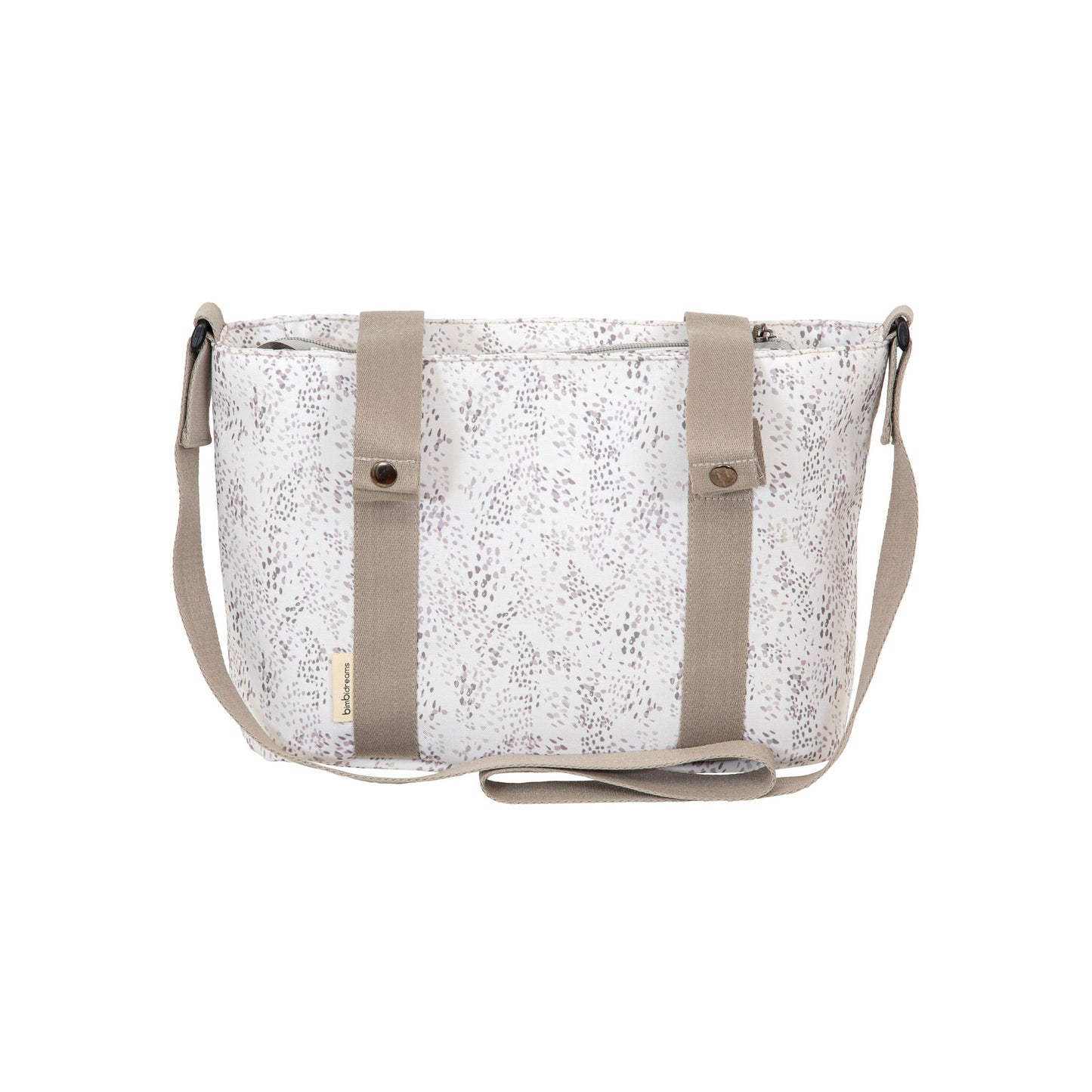 Pañalera Crossbody con cambiador Dots Blanco/Lino 37x24x13 bimbidreams ropa para bebé niño niña accesorios gnomo kids bogotá colombia