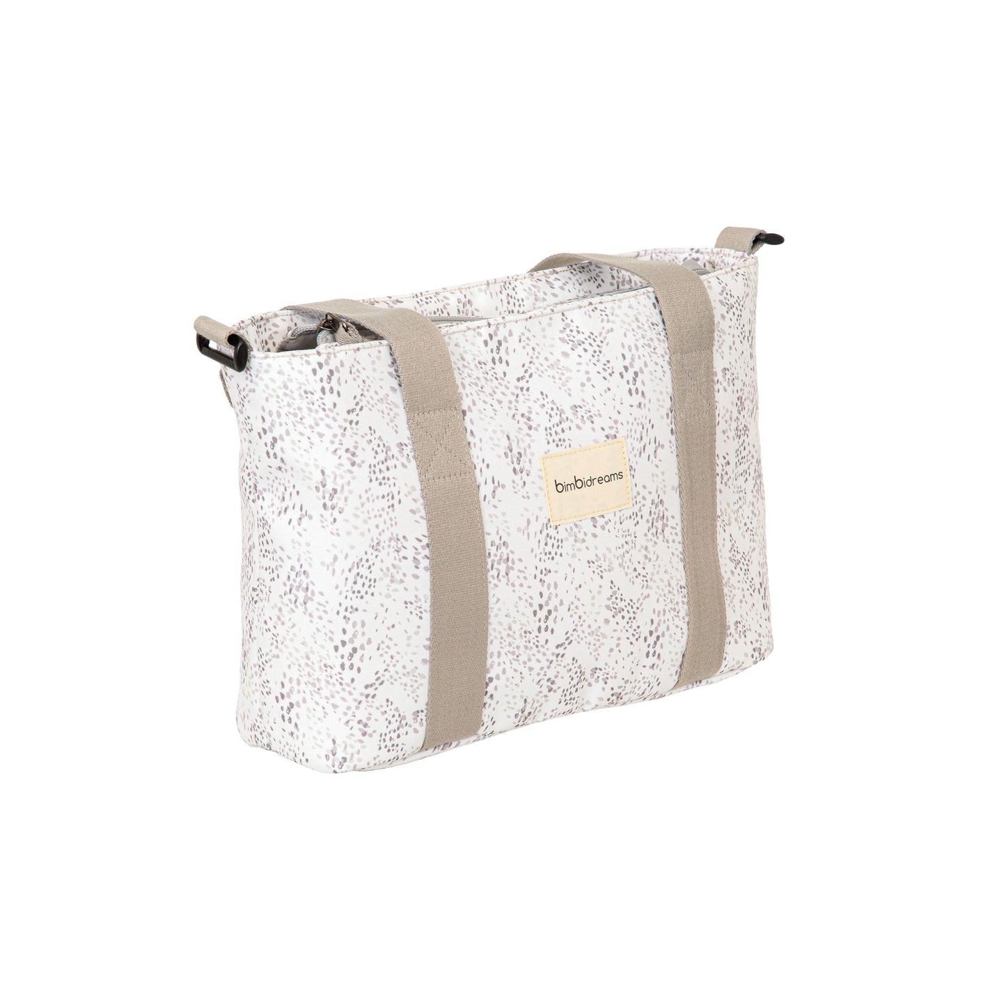 Pañalera Crossbody con cambiador Dots Blanco/Lino 37x24x13 bimbidreams ropa para bebé niño niña accesorios gnomo kids bogotá colombia