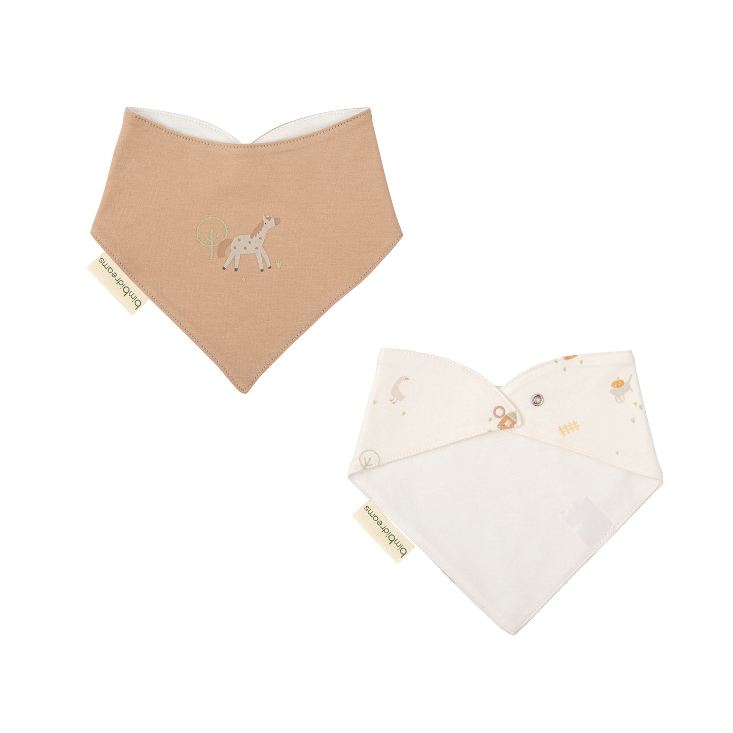 Pack 2 bandanas Farm Lino 43x21 bimbidreams ropa para bebé niño niña accesorios gnomo kids bogotá colombia