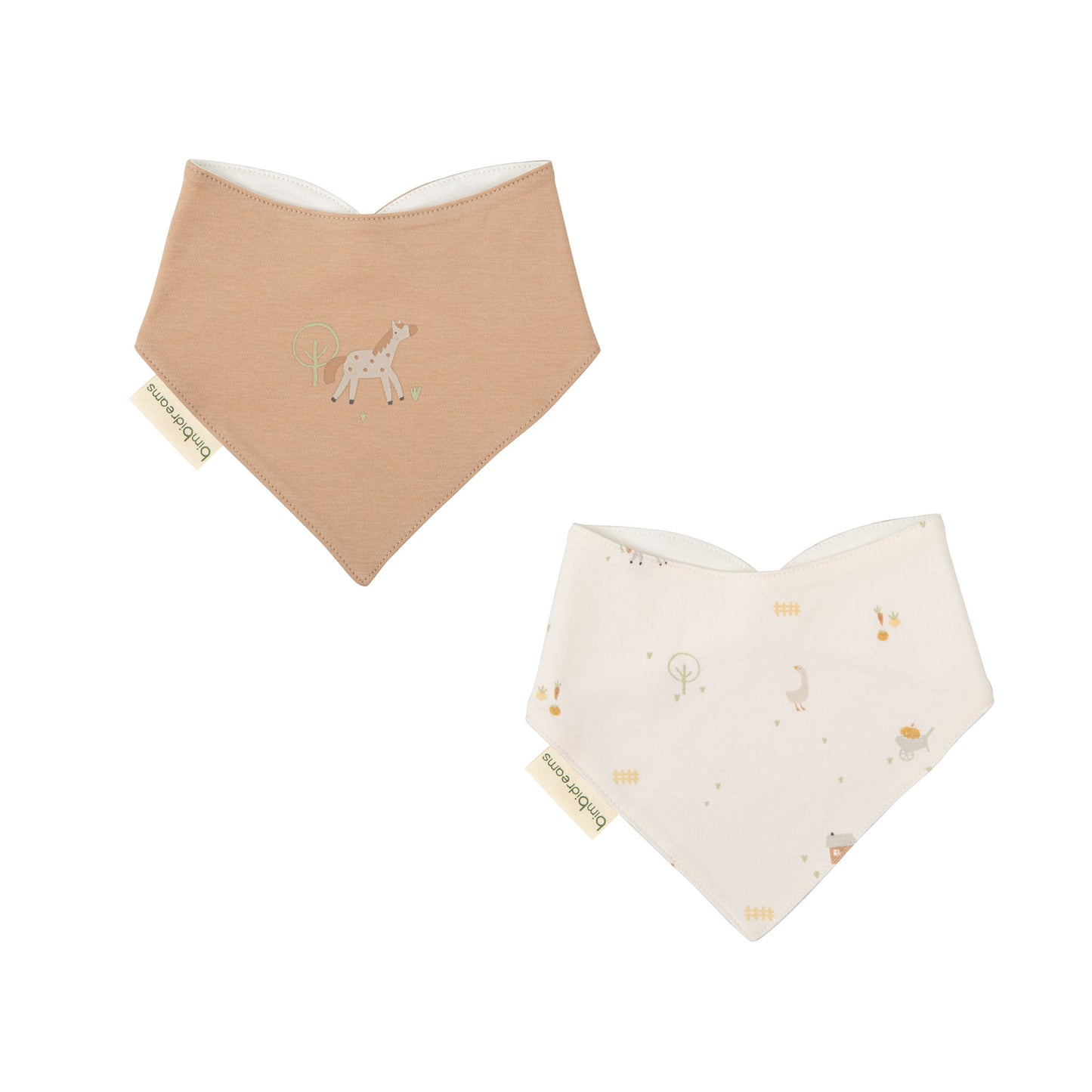 Pack 2 bandanas Farm Lino 43x21 bimbidreams ropa para bebé niño niña accesorios gnomo kids bogotá colombia