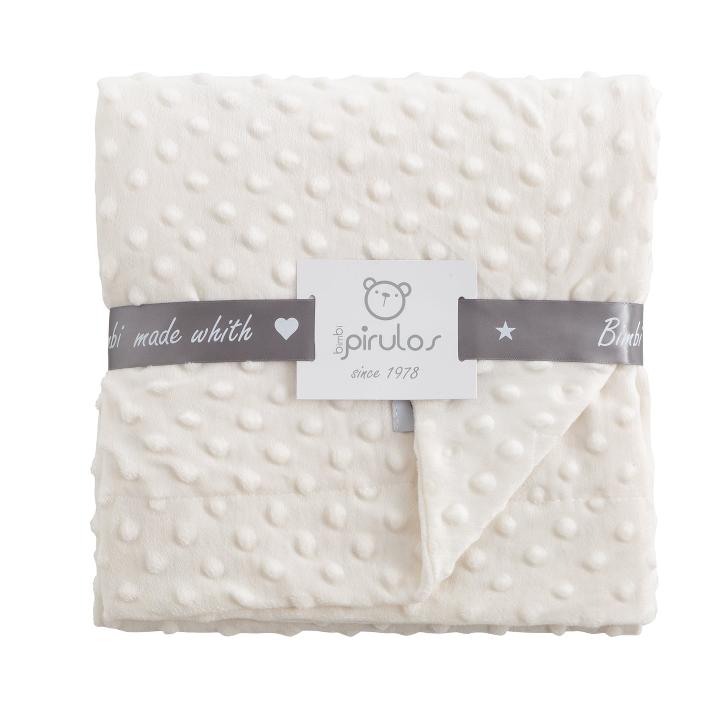 Manta Microfibra Dots Crudo 80x110 bimbidreams ropa para bebé niño niña accesorios gnomo kids bogotá colombia