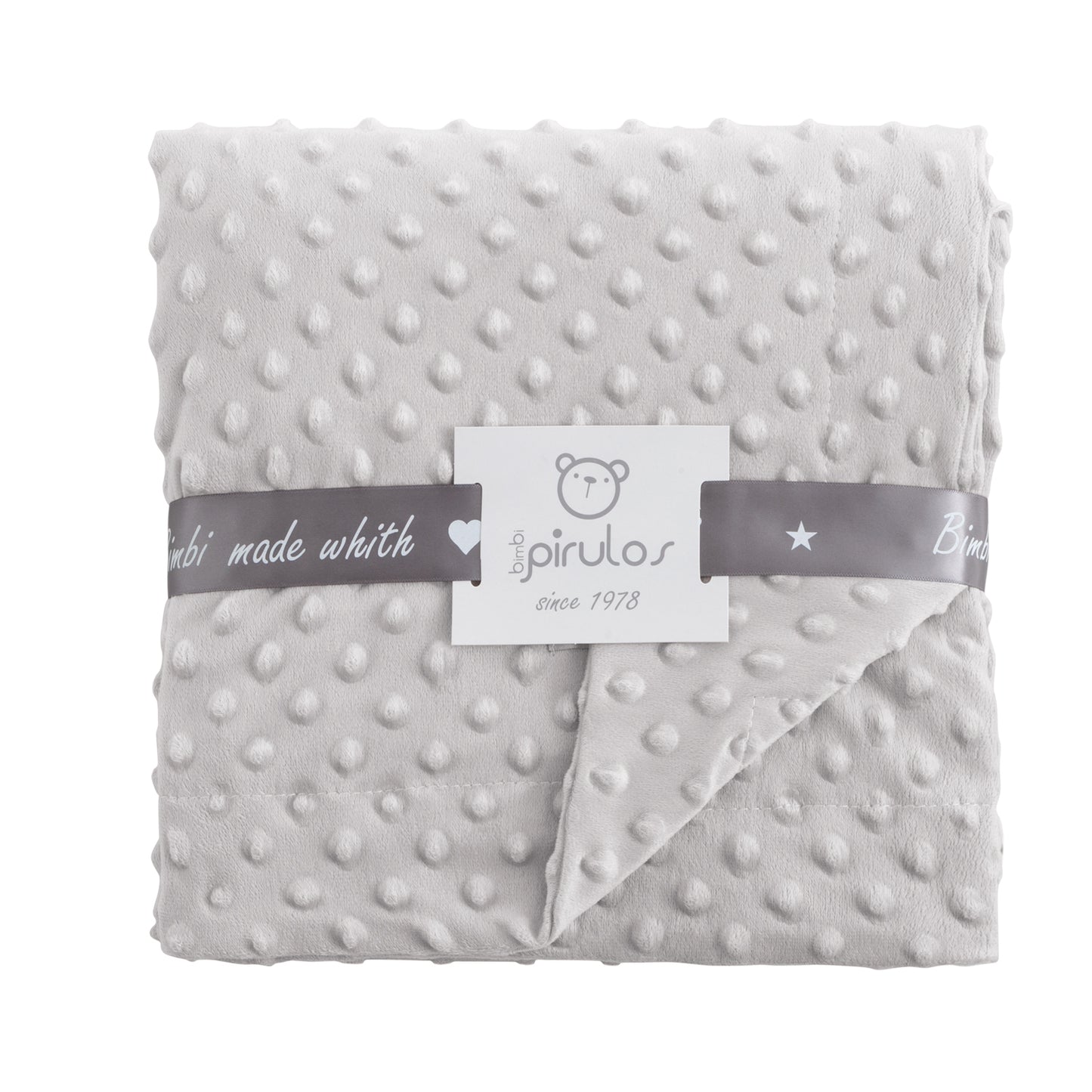 Manta Microfibra Dots Gris 80x110 bimbidreams ropa para bebé niño niña accesorios gnomo kids bogotá colombia