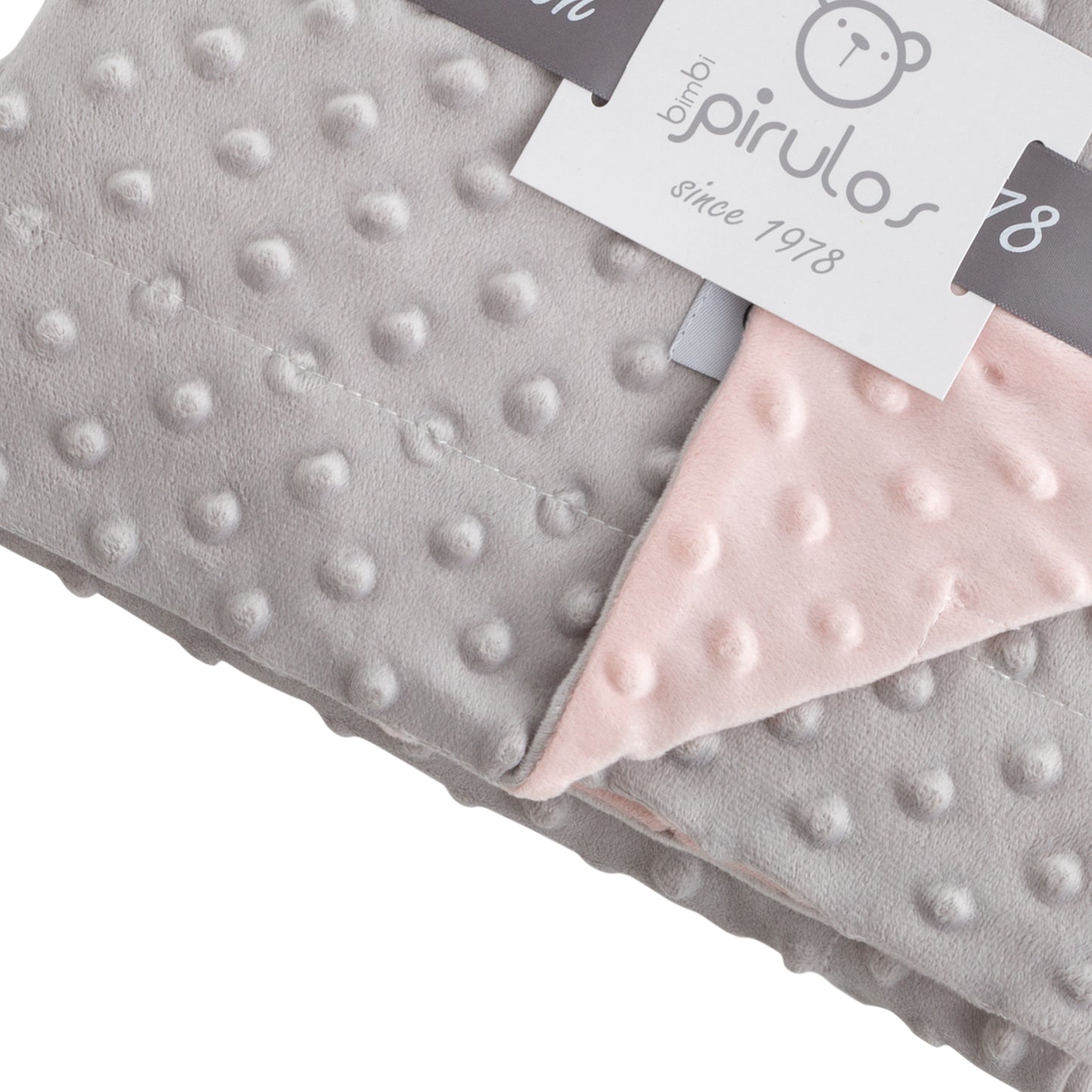 Manta Microfibra Dots Gris/Rosa 80x110 bimbidreams ropa para bebé niño niña accesorios gnomo kids bogotá colombia