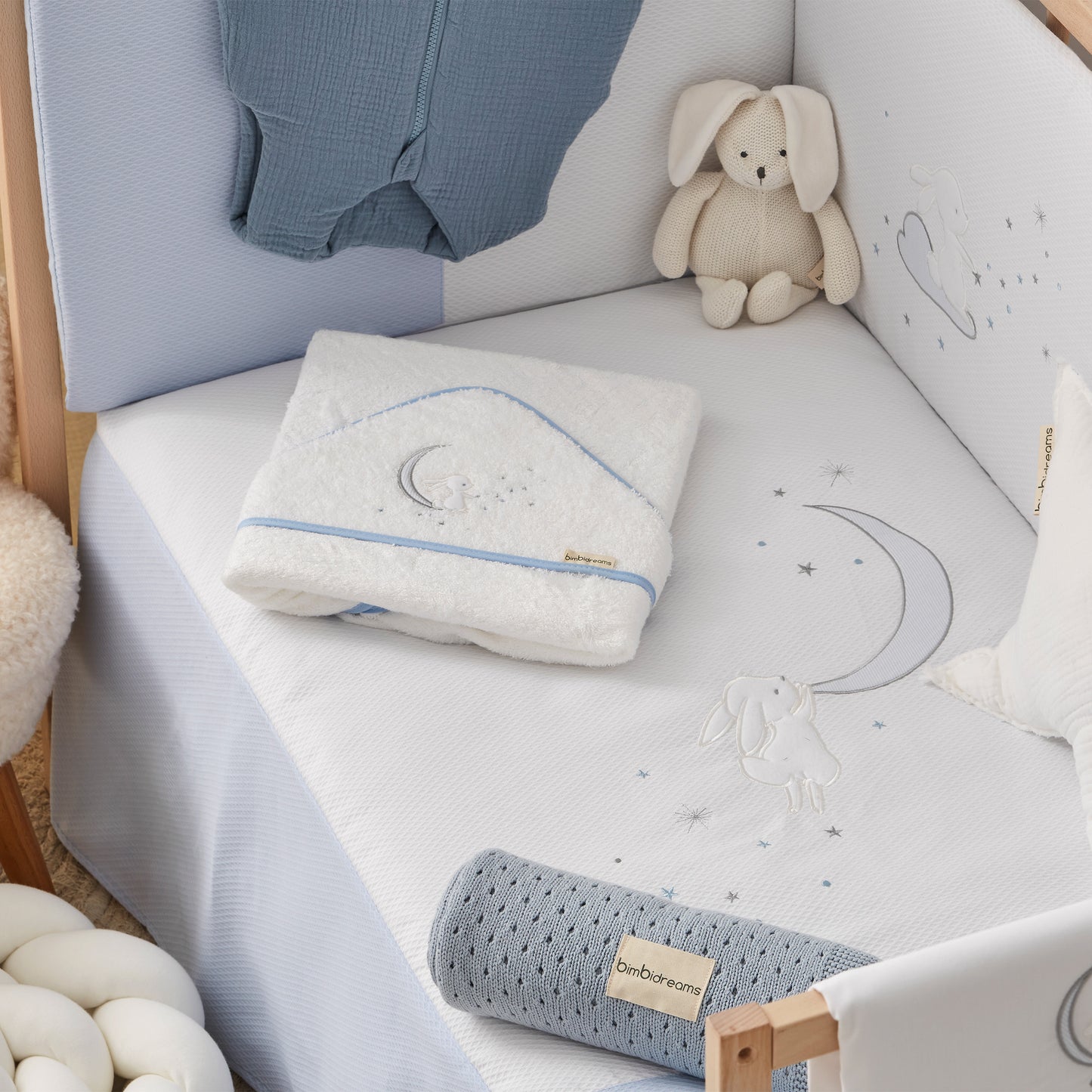 Caja de Regalo Bebé Cobija Tricot Gris y Conejito – Bimbidreams