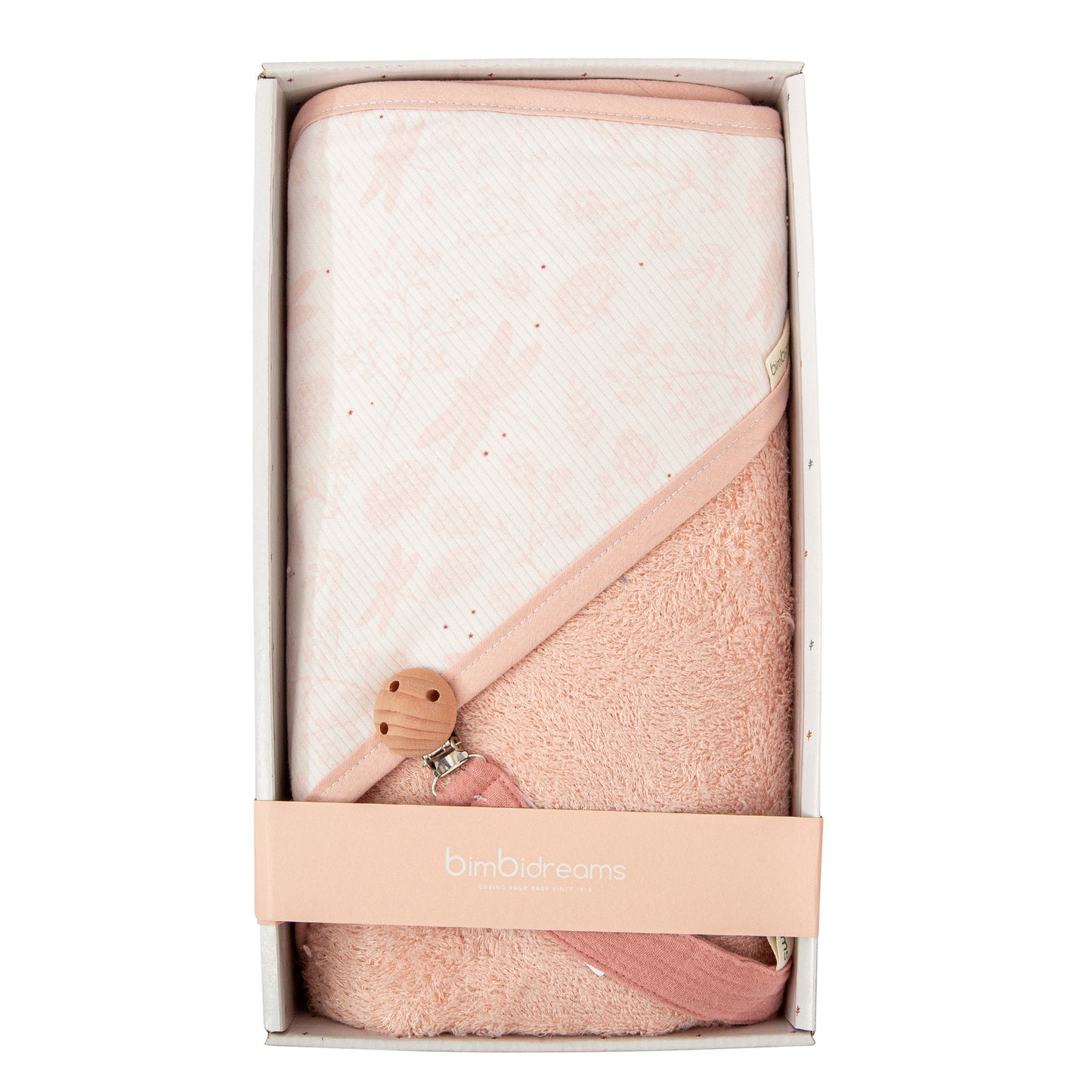 Set de regalo - Capa de baño + sujetachupetes Bimbidreams
