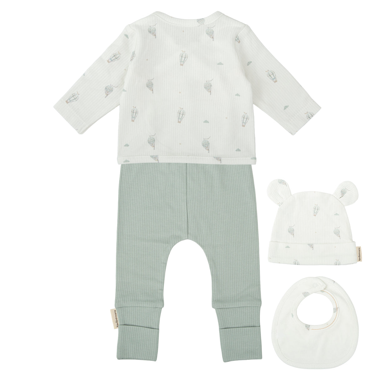 Set Nacimiento - 4p Blue Sky Blanco Verde 0-3 meses