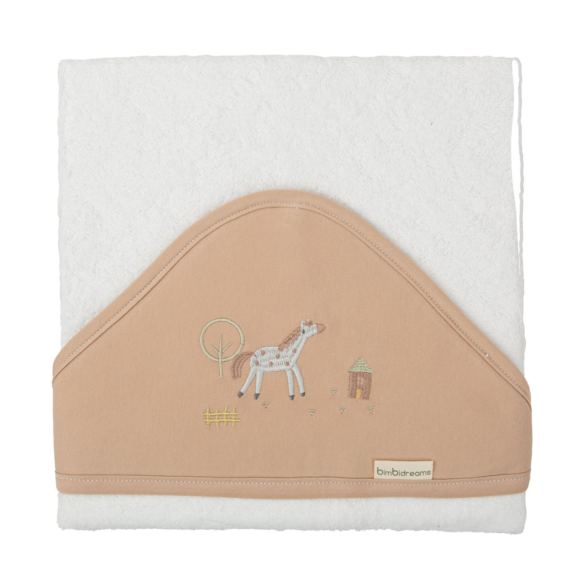 Capa de baño 100x100 Farm Blanco/Lino bimbidreams ropa para bebé niño niña accesorios gnomo kids bogotá colombia