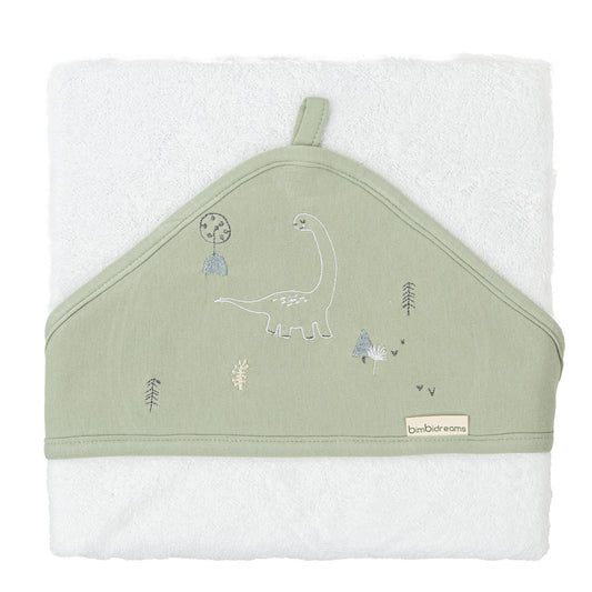 Capa de baño 100x100 Trex Blanco/Verde bimbidreams ropa para bebé niño niña accesorios gnomo kids bogotá colombia