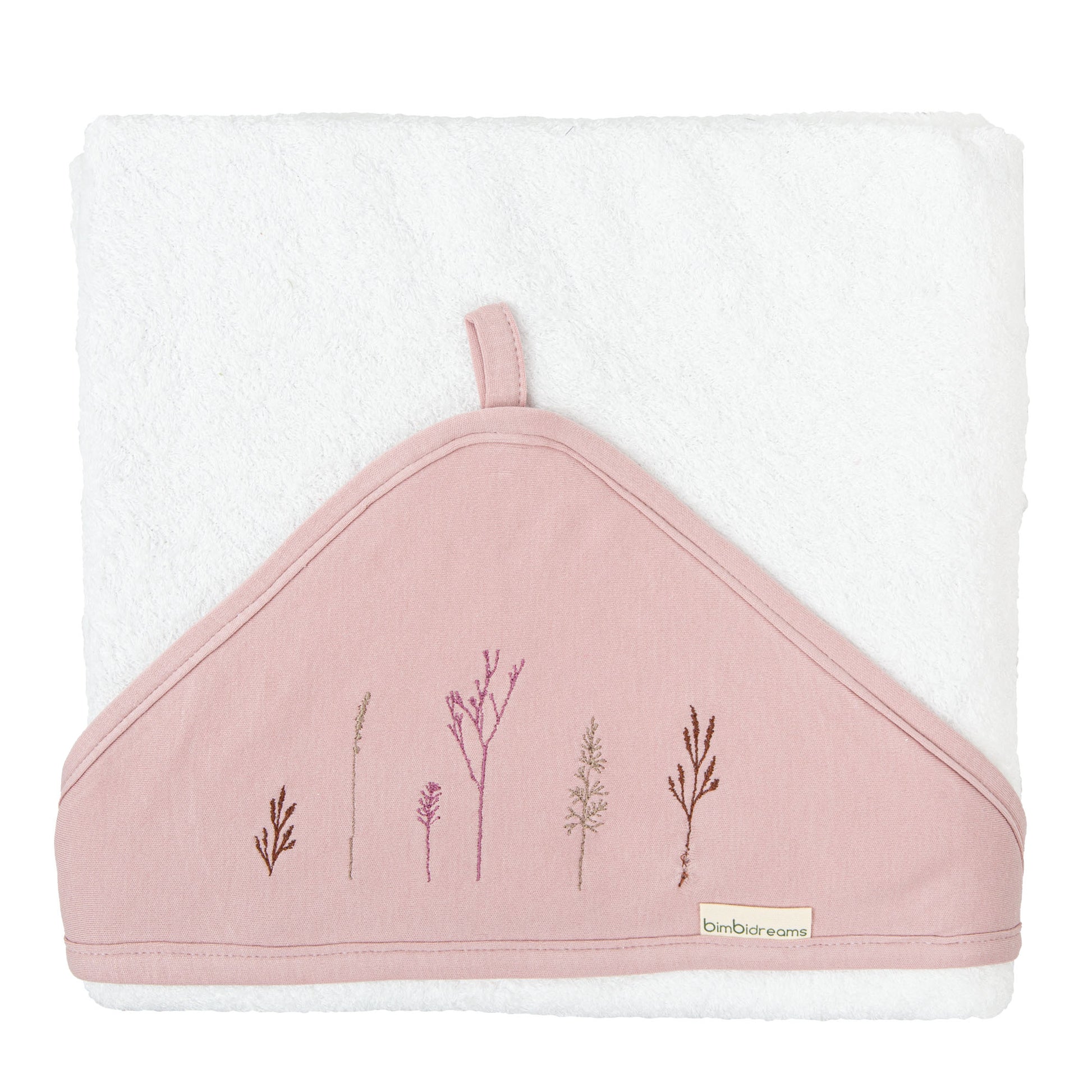 Capa de baño 100x100 Niza Blanco/Lila bimbidreams ropa para bebé niño niña accesorios gnomo kids bogotá colombia