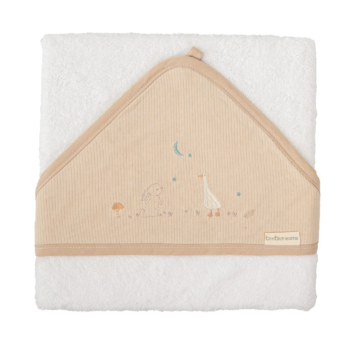 Capa de baño bebé Happy Forest Blanco Lino 100X100