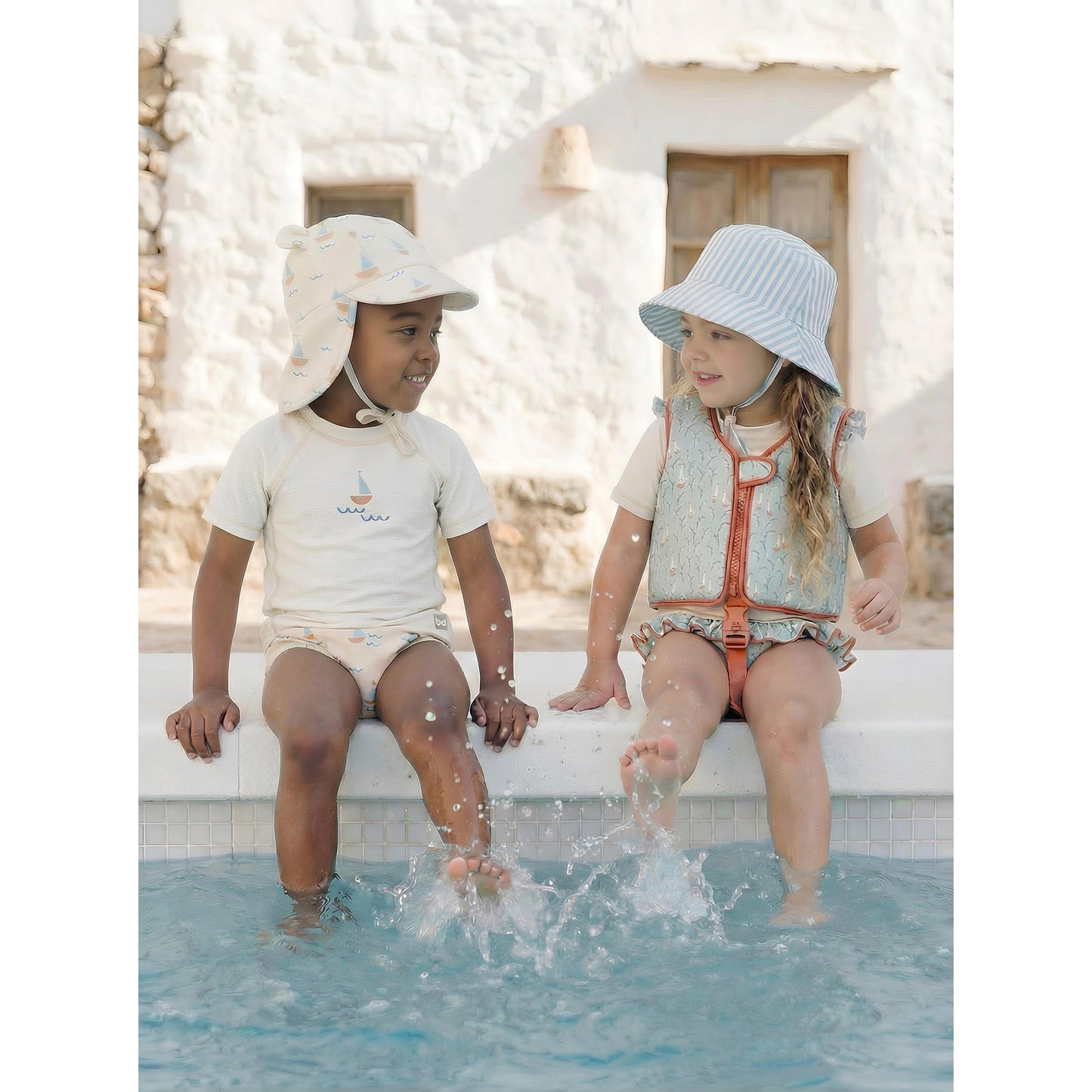 Gorra con protección solar Guss Blanco Verde 3-12m