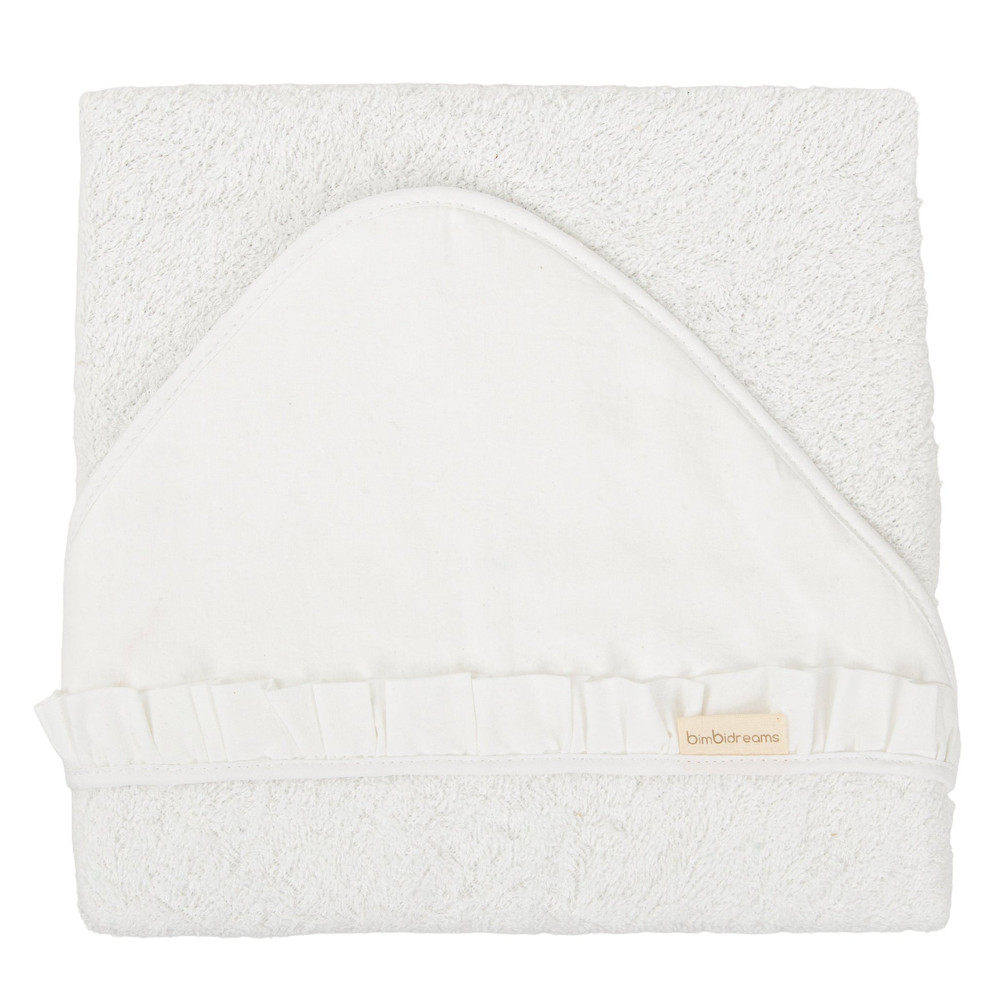Capa de baño bebé manos libre Algodon Stone Washed Blanco 100X100