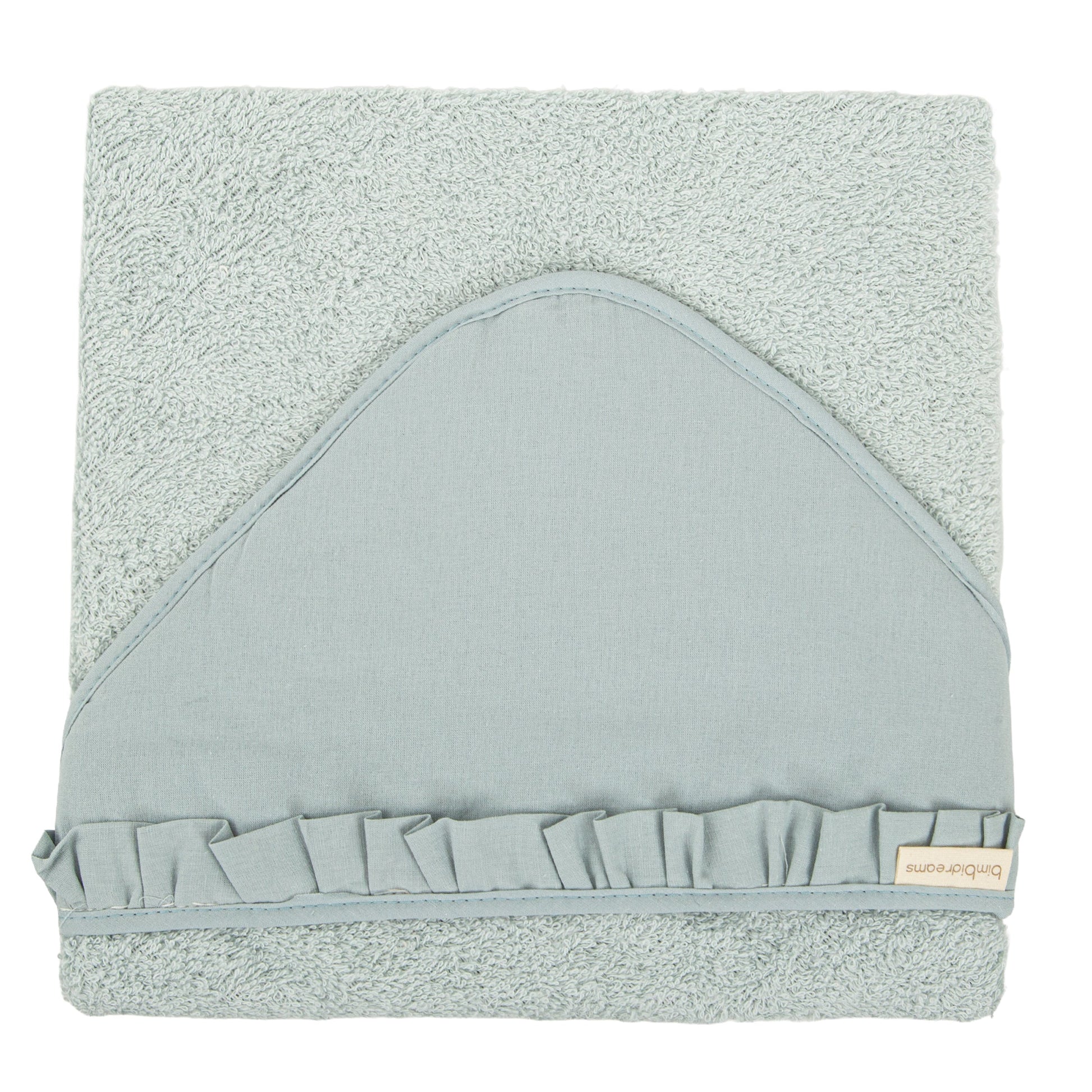 Capa de baño bebé manos libre Algodon Stone Washed Azul Grisaceo 100X100