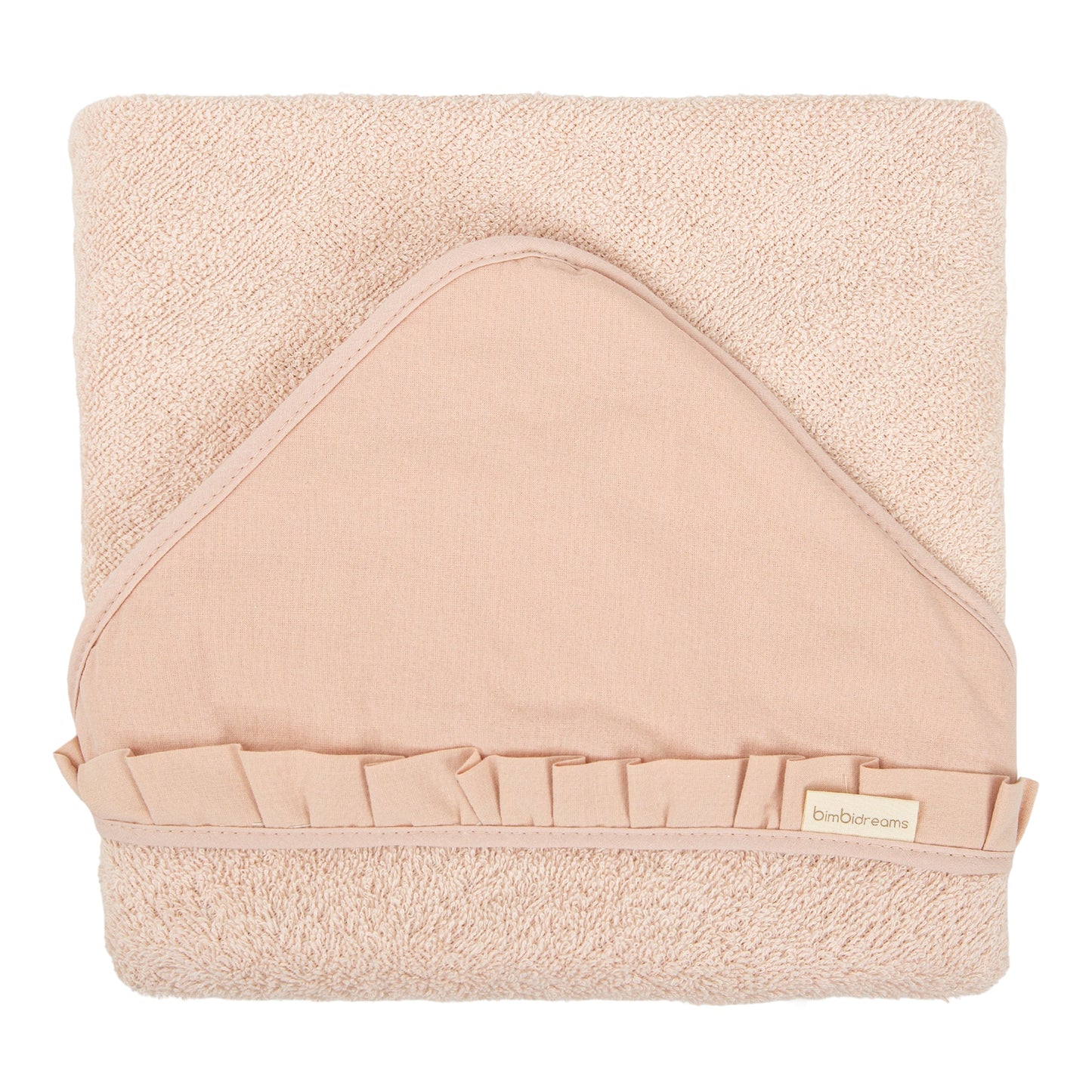 Capa de baño bebé manos libre Algodon Stone Washed Rosa Empolvado 100X100