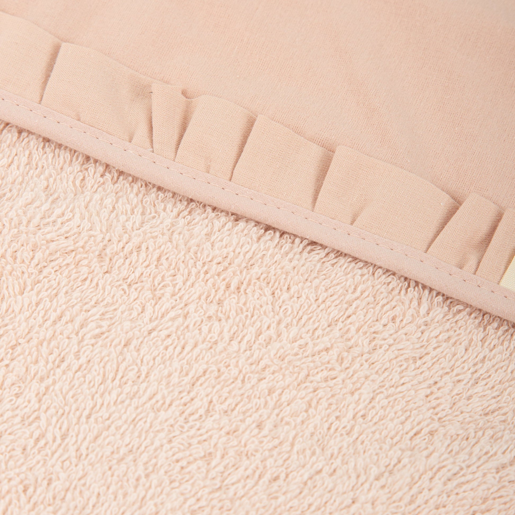 Capa de baño bebé manos libre Algodon Stone Washed Rosa Empolvado 100X100