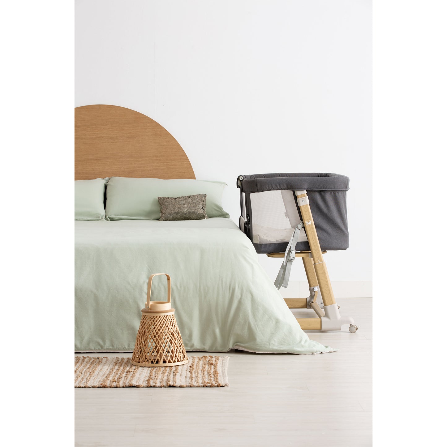 Minicuna Colecho Bebé Gris con Colchón – Bimbidreams