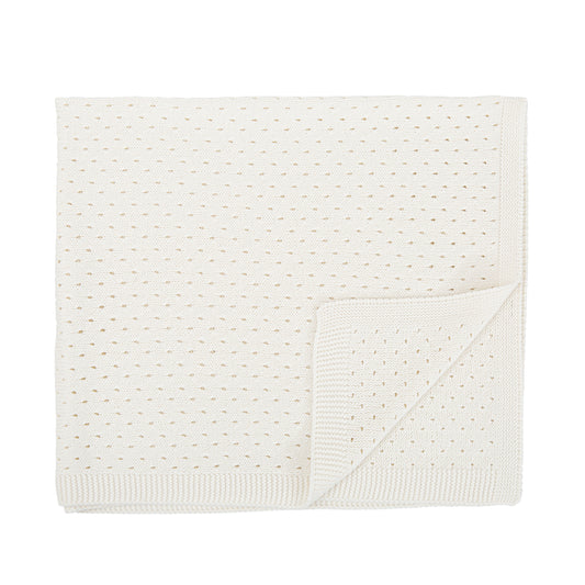 Manta cobija Toquilla tricot 100% algodón Dots Blanco 75x90  bimbidreams ropa para bebé niño niña accesorios gnomo kids bogotá colombia