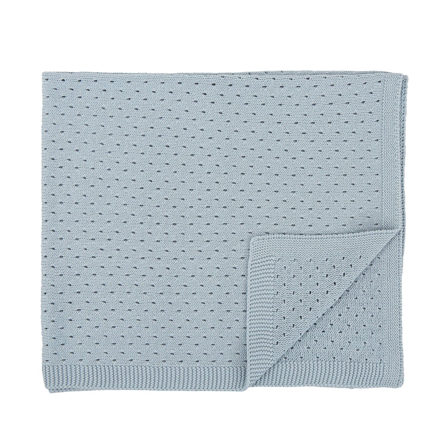 Manta cobija Toquilla tricot 100% algodón Dots Azul 75x90  bimbidreams ropa para bebé niño niña accesorios gnomo kids bogotá colombia
