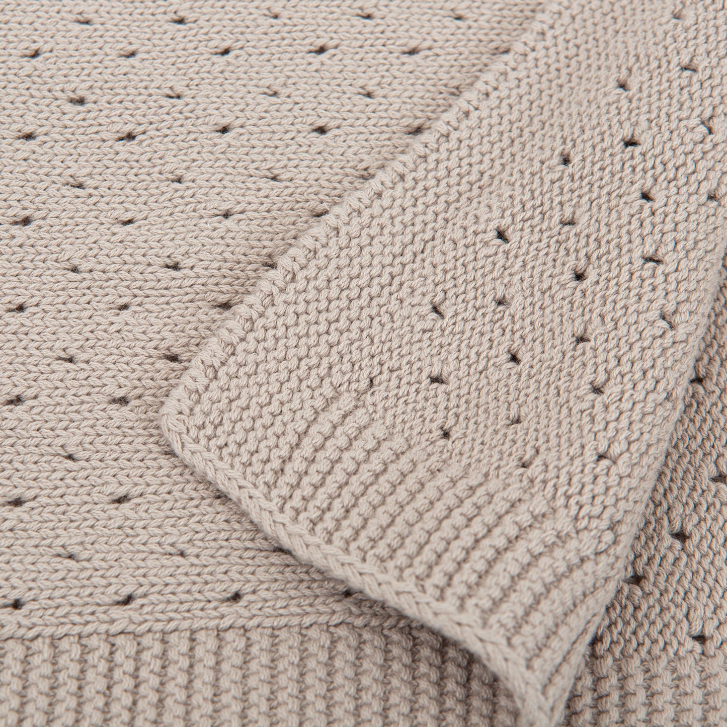 Cobija Bebé Tricot Dots Gris Beige 75x90 – Bimbidreams