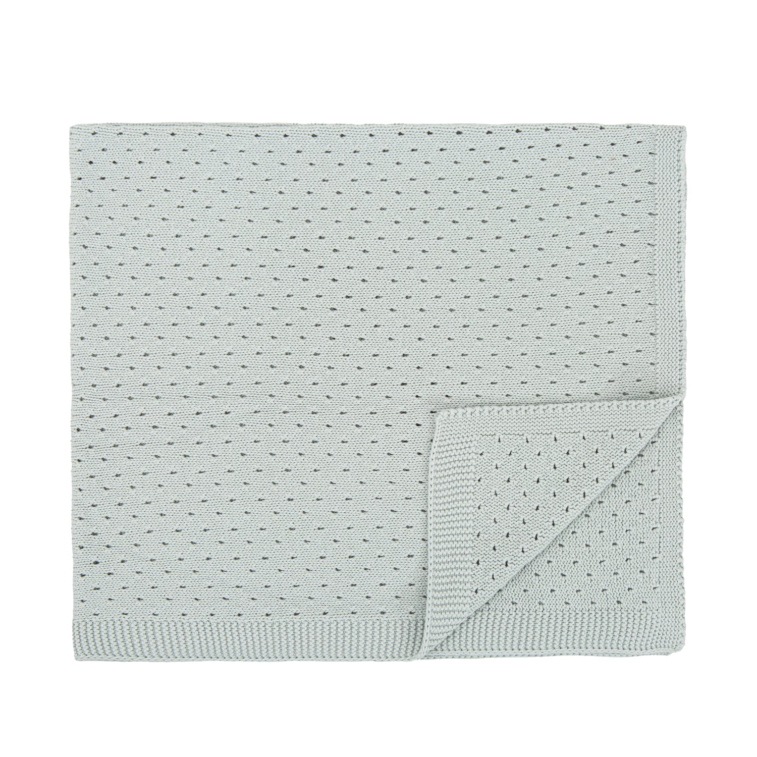 Manta cobija Toquilla tricot 100% algodón Dots Menta 75x90  bimbidreams ropa para bebé niño niña accesorios gnomo kids bogotá colombia