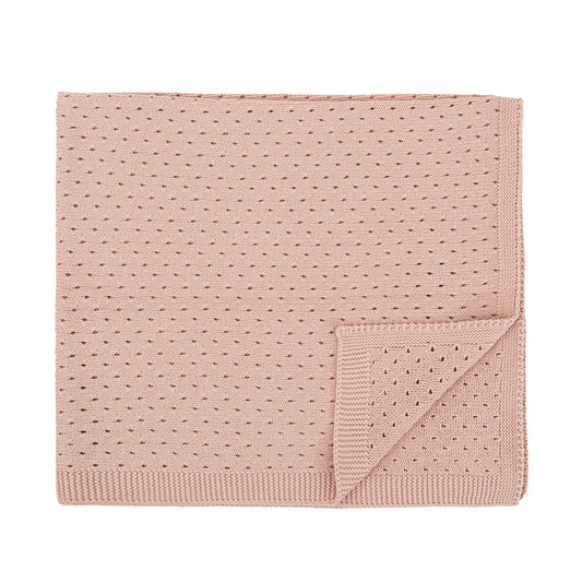 Manta cobija Toquilla tricot 100% algodón Dots Rosa 75x90  bimbidreams ropa para bebé niño niña accesorios gnomo kids bogotá colombia