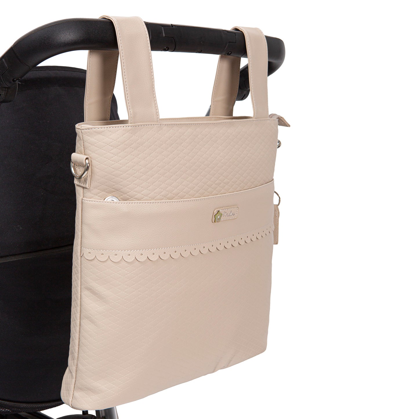 Bolsa de Carro Bebé Rombos Beige Ecopiel con Cambiador – Bimbidreams