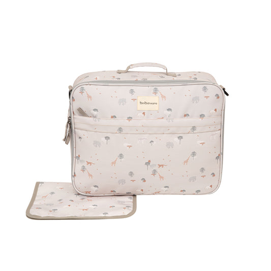 Maleta pañalera con cambiador Nairobi Lino 45x36x18 bimbidreams ropa para bebé niño niña accesorios gnomo kids bogotá colombia