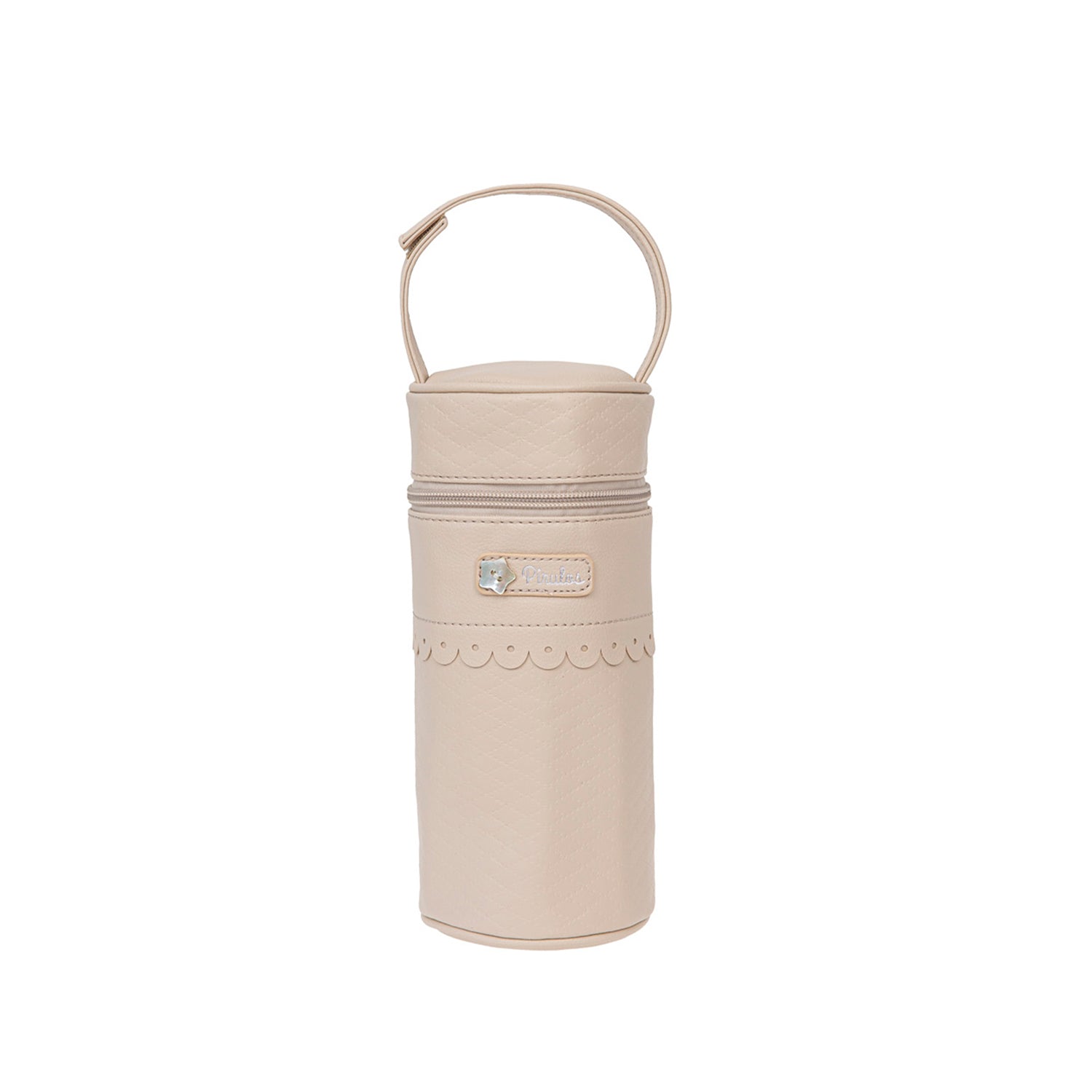 Portabiberones ecopiel Rombos Lino 10x23 bimbidreams ropa para bebé niño niña accesorios gnomo kids bogotá colombia
