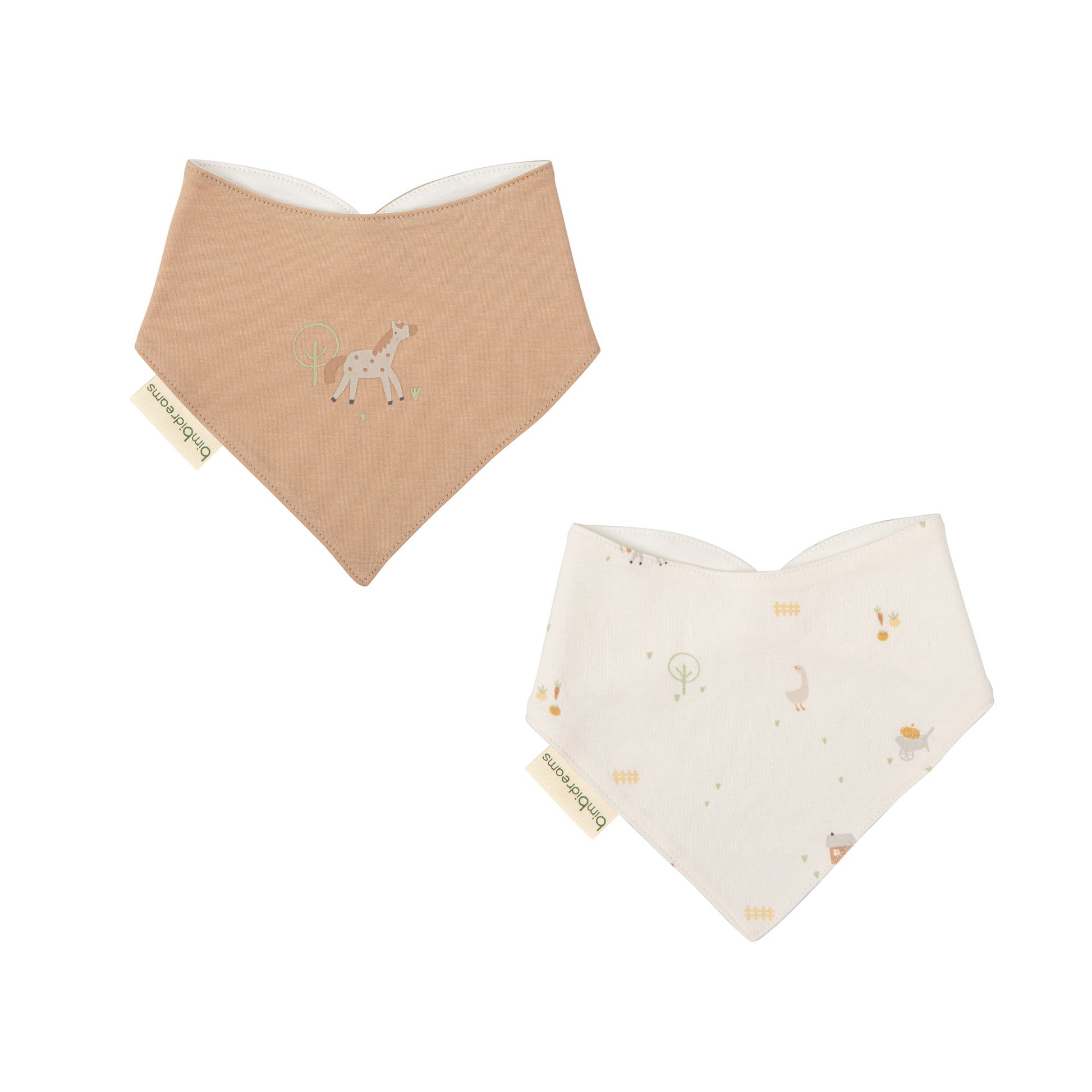 Pack 2 bandanas Farm Lino 43x21 bimbidreams ropa para bebé niño niña accesorios gnomo kids bogotá colombia