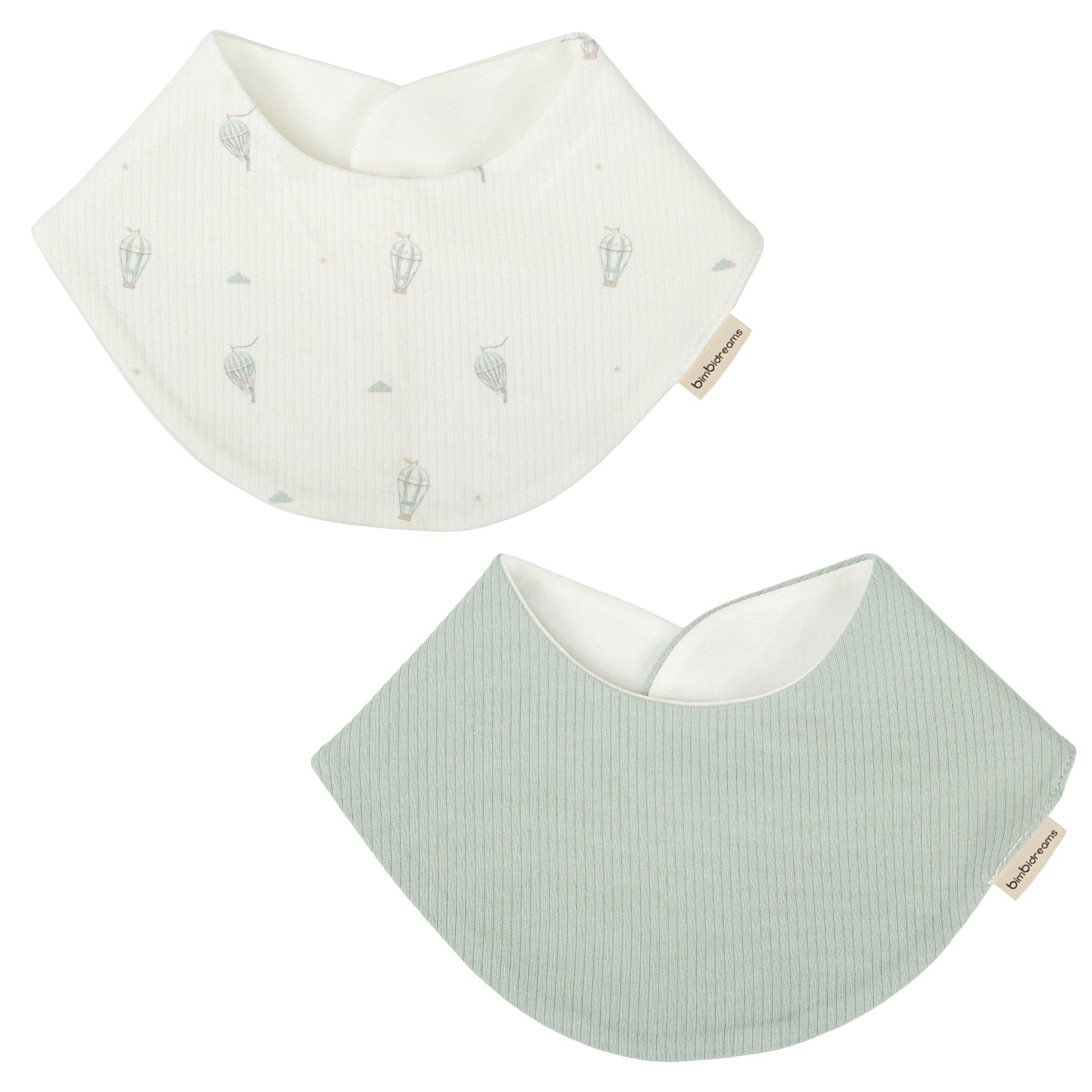 Babero bandana pack 2 Blue Sky Blanco Verde 43x21