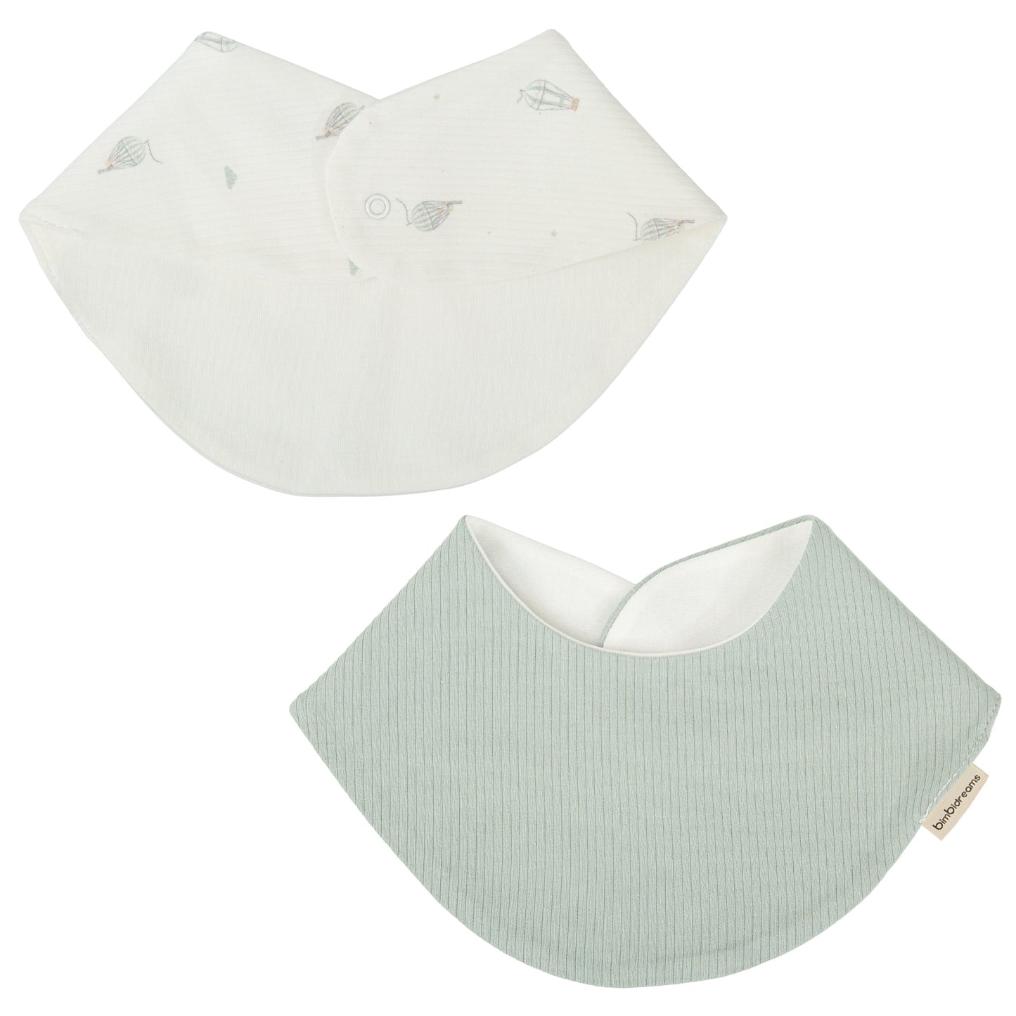 Babero bandana pack 2 Blue Sky Blanco Verde 43x21