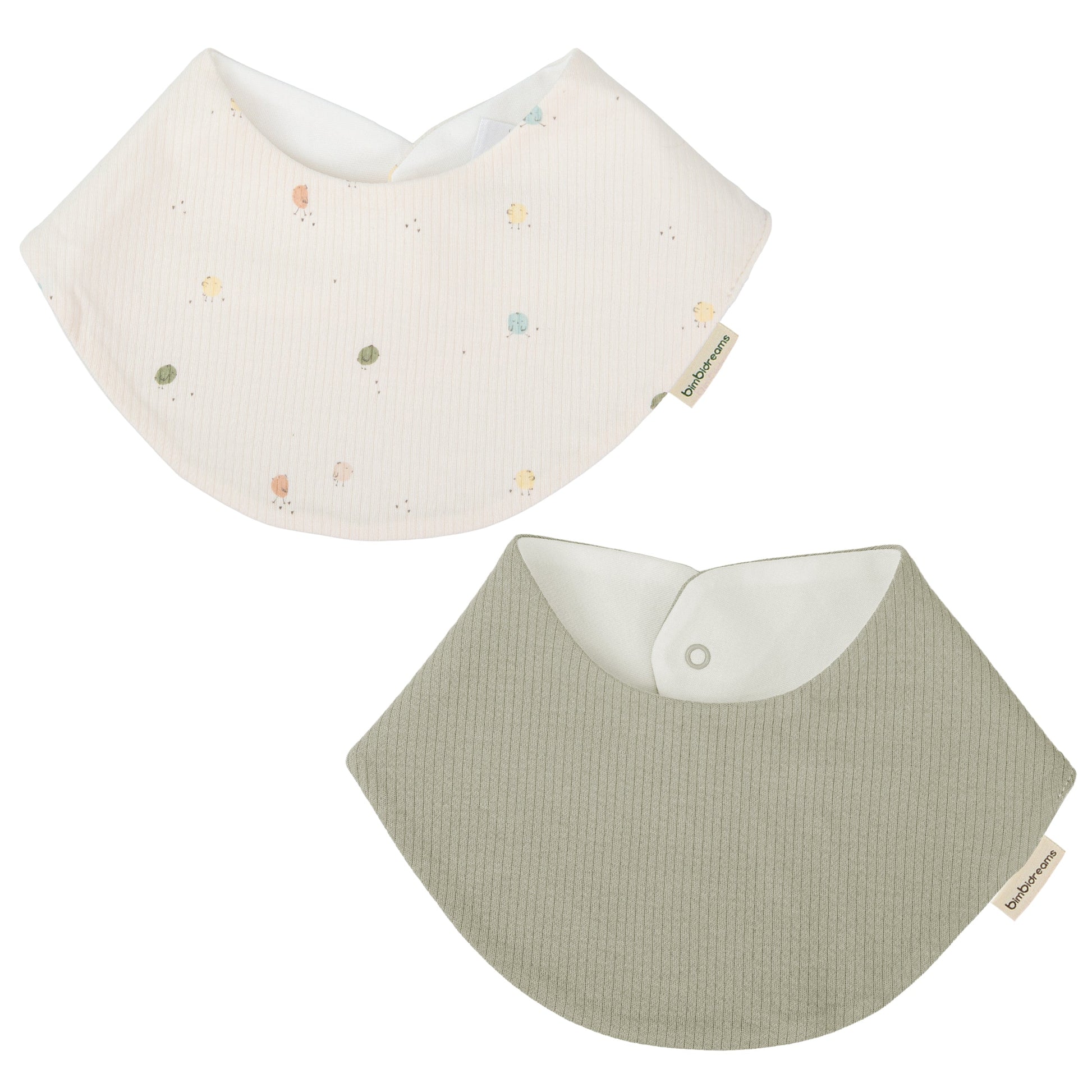 Babero bandana pack 2 Chicks Blanco Verde 43x21