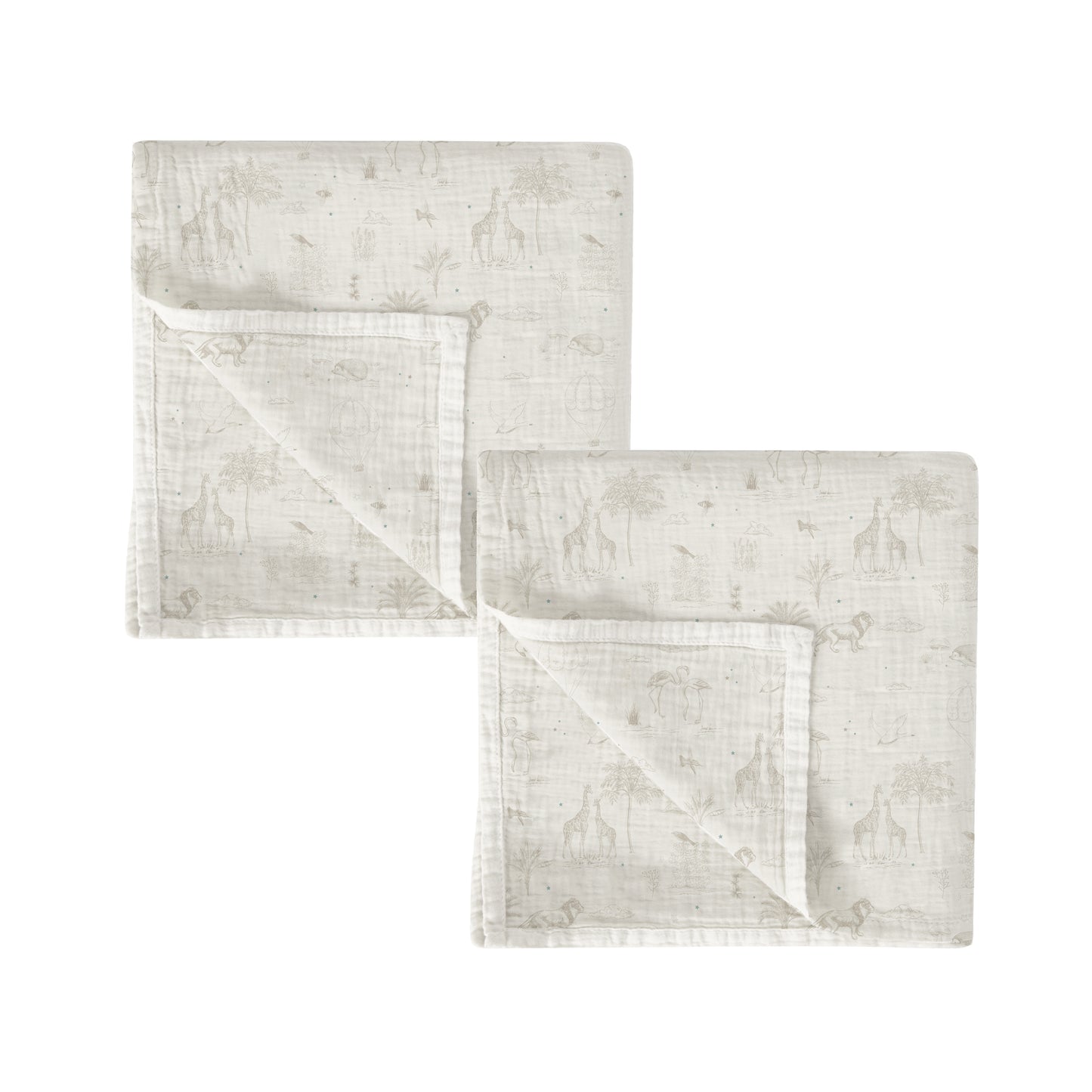 Pack 2 Pañitos de Gasa Bambú Bebé Noe 60x60 – Bimbidreams