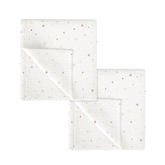 Gasas 100% algodon pack 2 Night Stars Multicolor 60x60