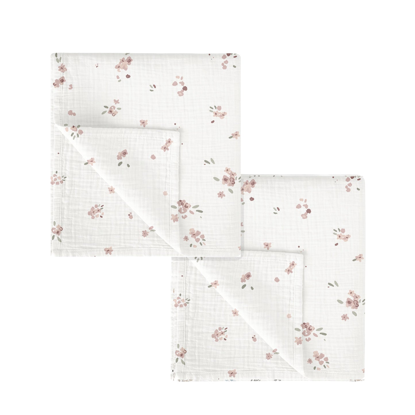 Gasas 100% algodon pack 2 Monet Blanco Rosa 60x60