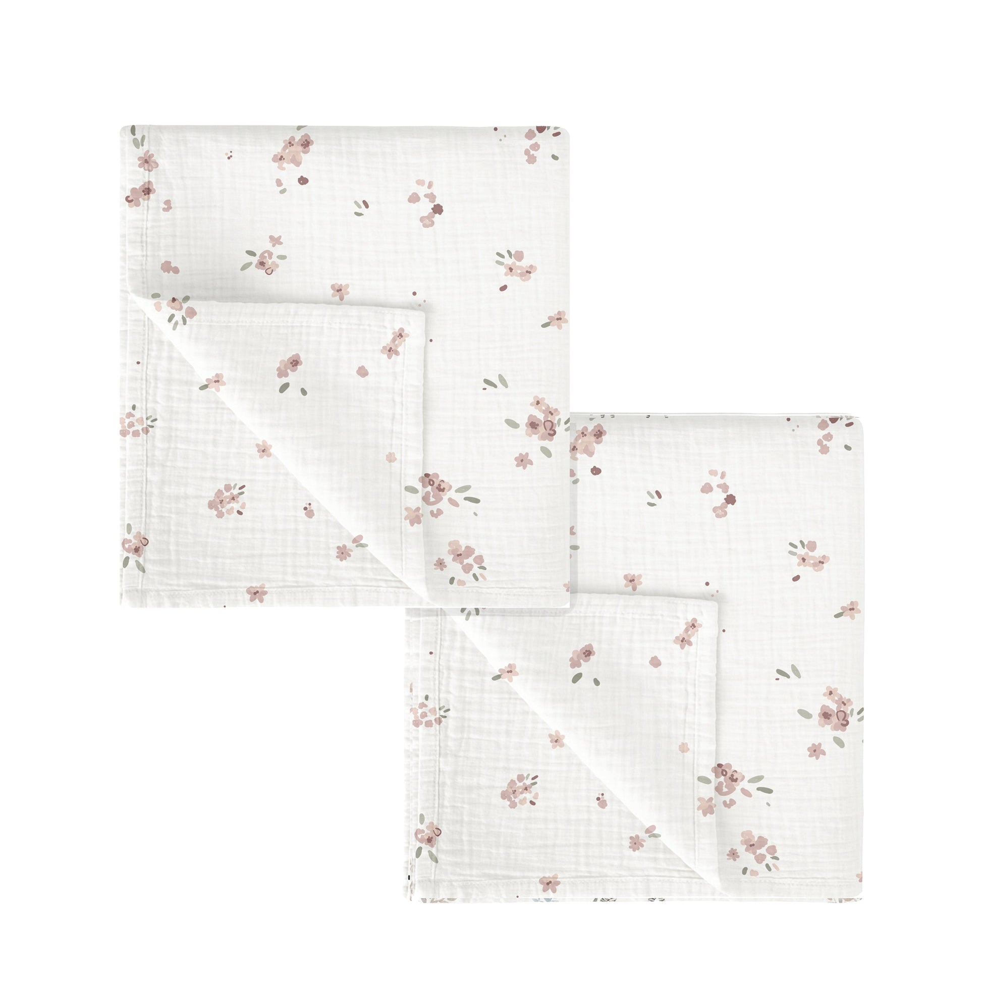 Gasas 100% algodon pack 2 Monet Blanco Rosa 60x60