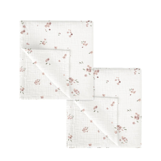 Gasas 100% algodon pack 2 Monet Blanco Rosa 60x60