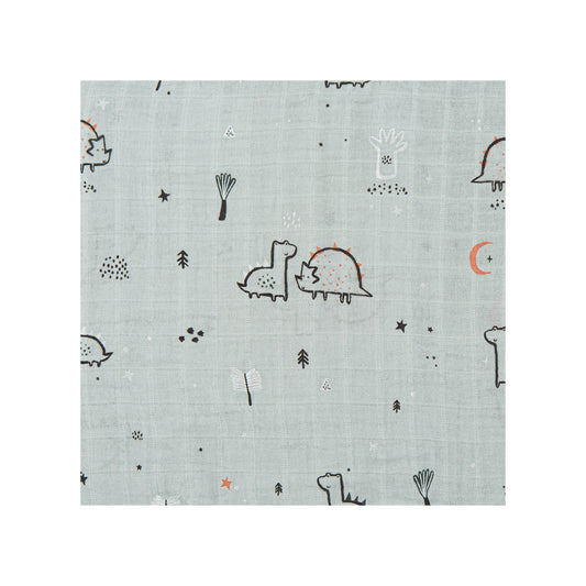 Muselina bambú Jurasic Menta 120x120 bimbidreams ropa para bebé niño niña accesorios gnomo kids bogotá colombia