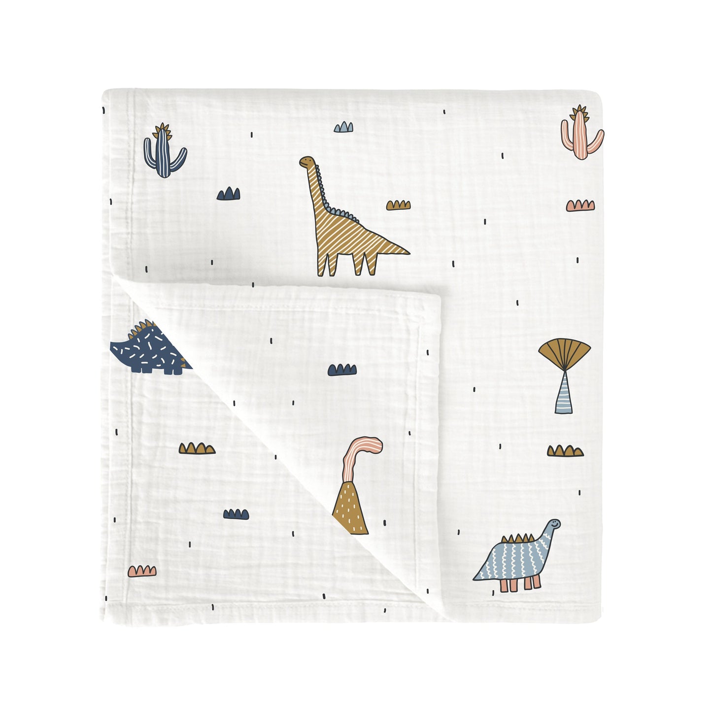 Muselina bambú Dinosaurius Multicolor 120x120
