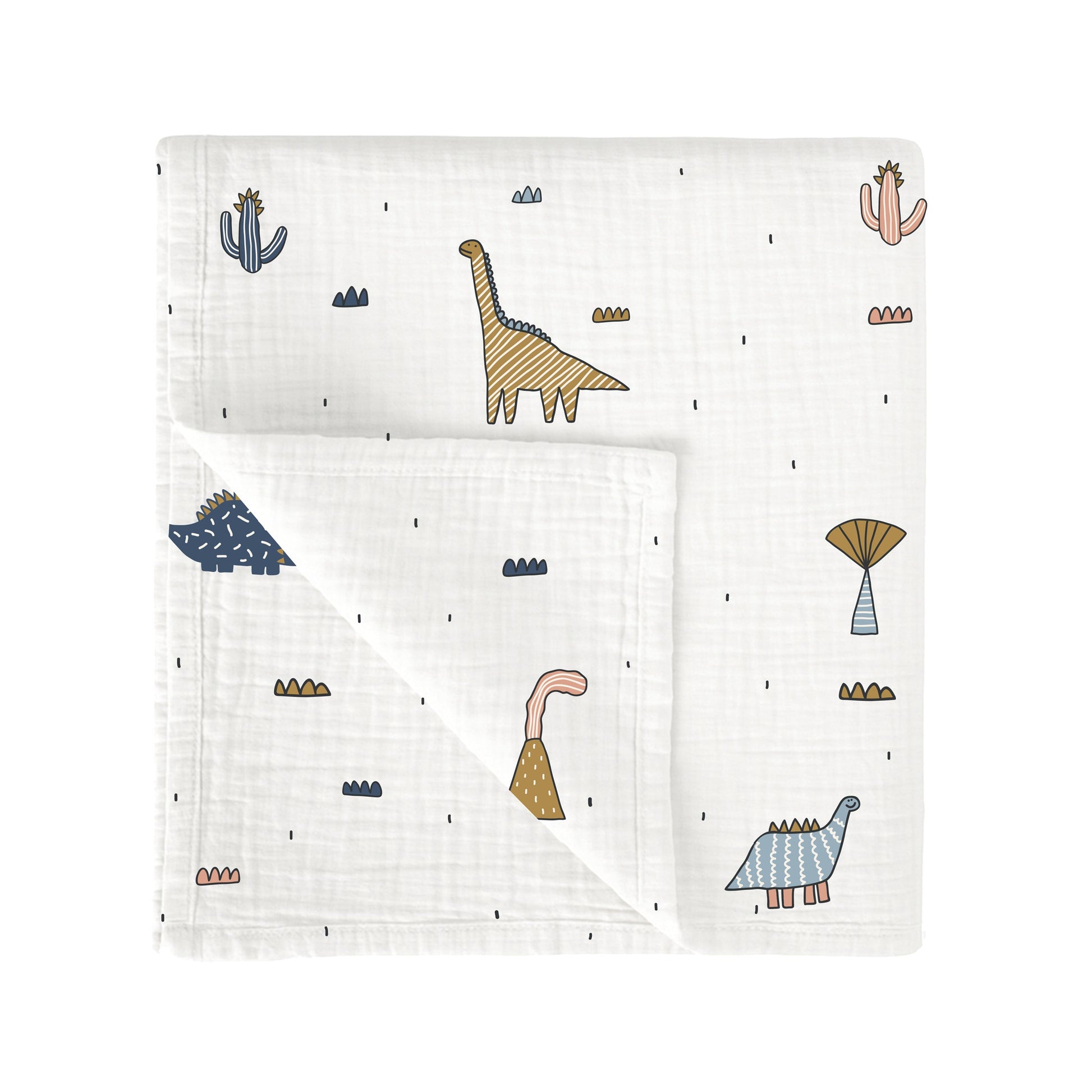 Muselina bambú Dinosaurius Multicolor 120x120