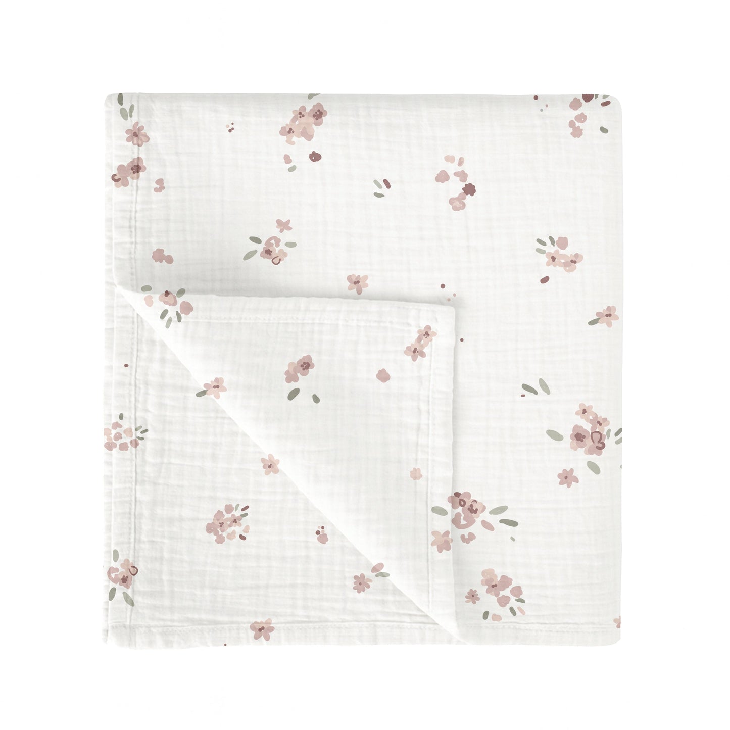 Muselina bambú Monet Blanco Rosa 120x120