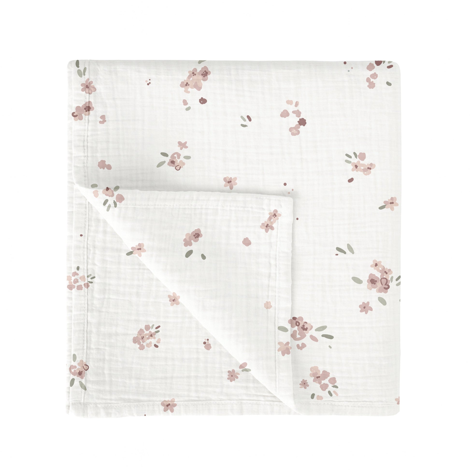 Muselina bambú Monet Blanco Rosa 120x120
