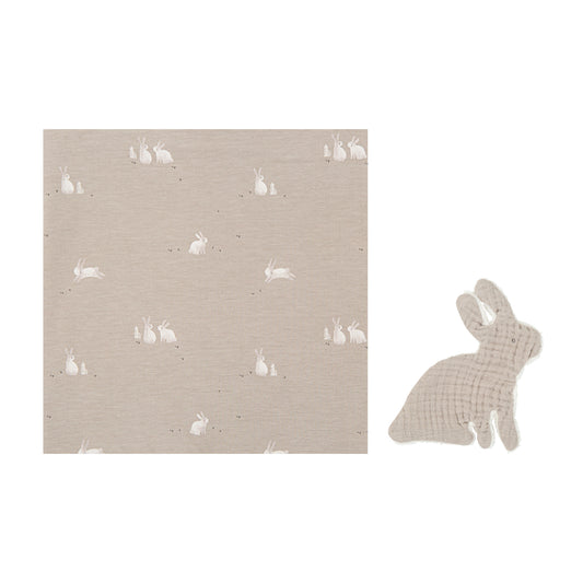 Muselina Bambú con Peluche de Apego Beige – Bimbidreams