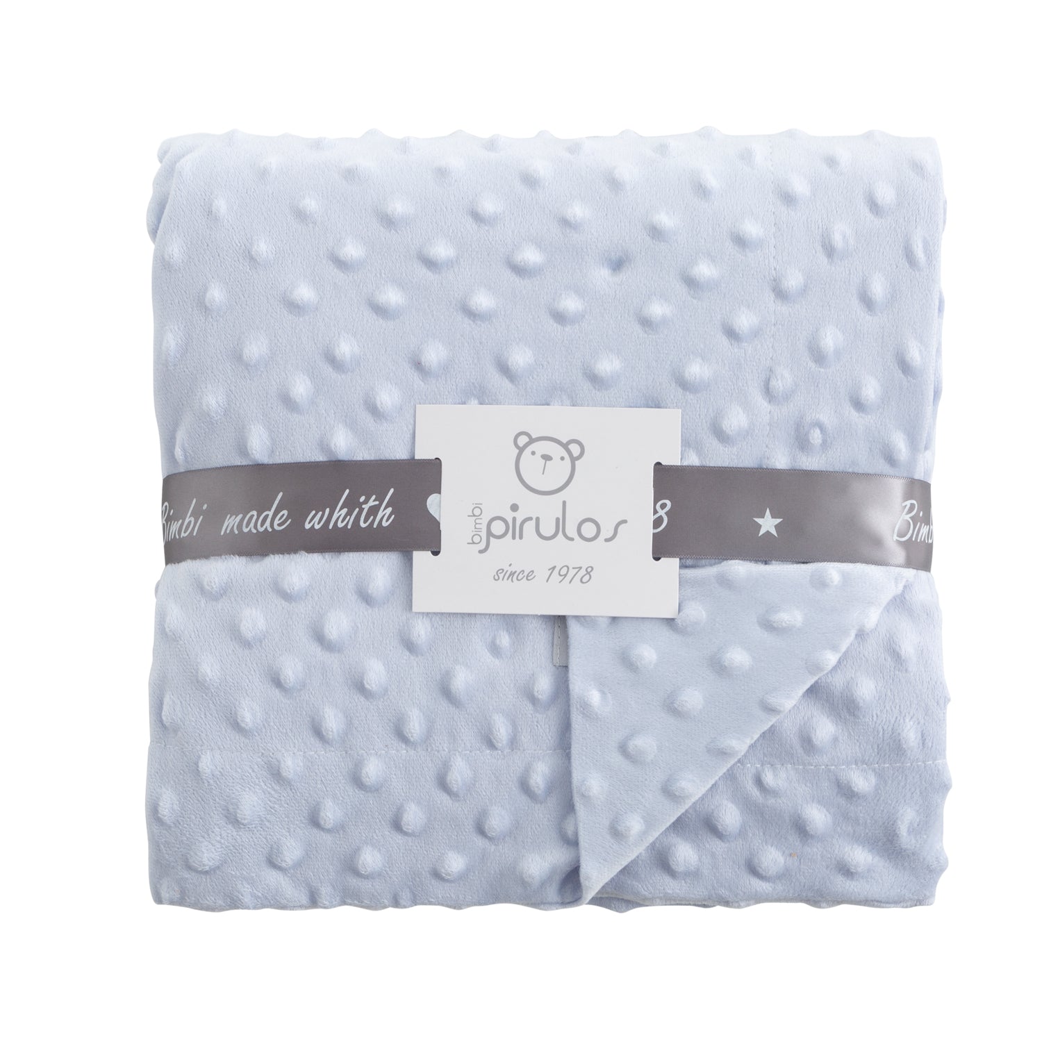Manta Microfibra Dots Azul 80x110 bimbidreams ropa para bebé niño niña accesorios gnomo kids bogotá colombia