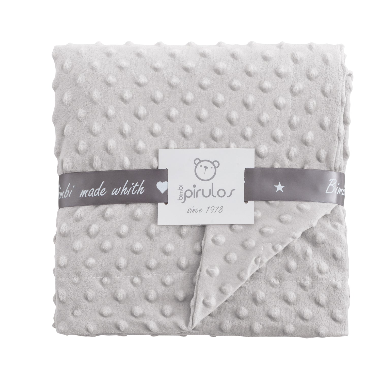 Manta Microfibra Dots Gris 80x110 bimbidreams ropa para bebé niño niña accesorios gnomo kids bogotá colombia